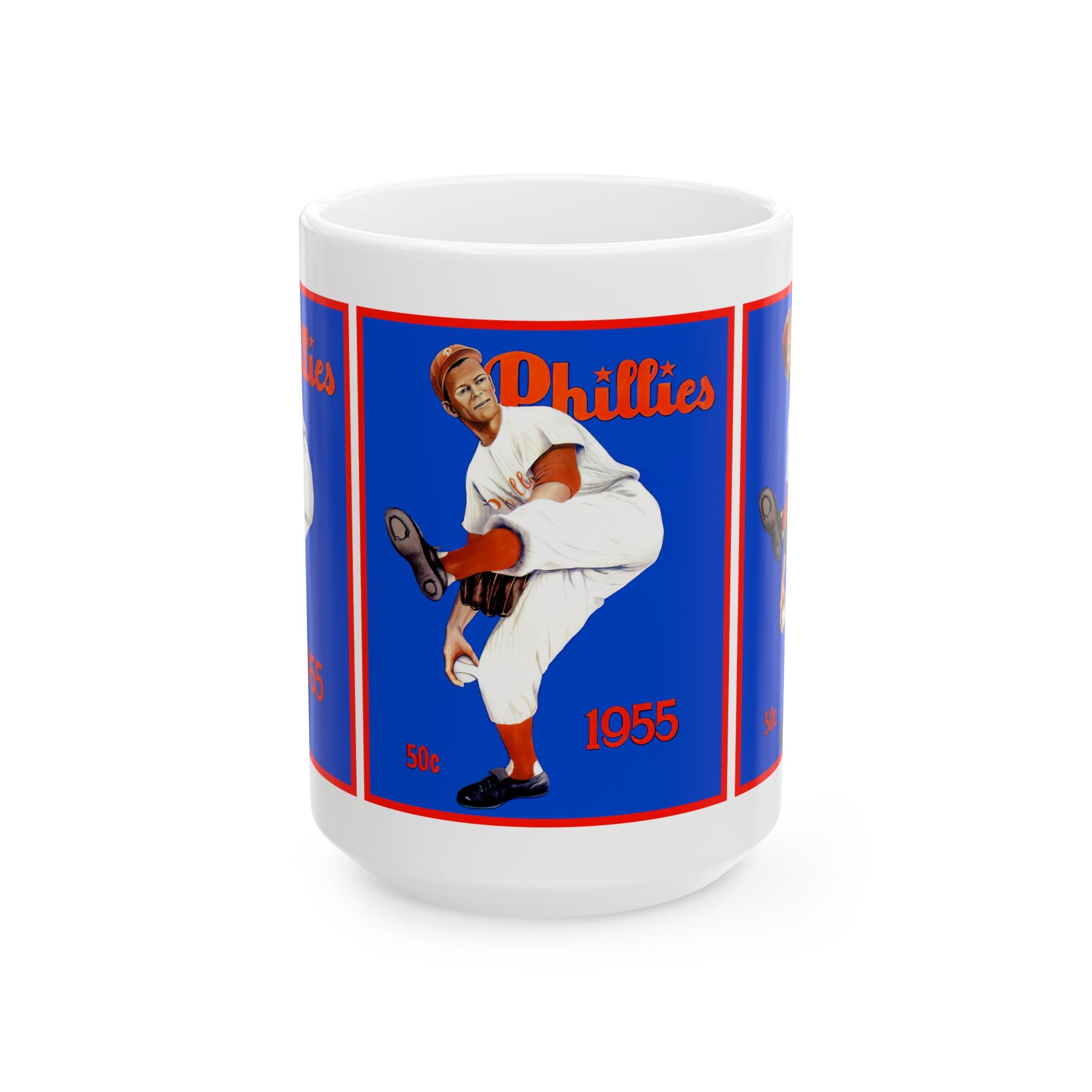 Ceramic Mug, 1955 Baseball Philadelphia Phillies Yearbook, Vintage Sports Fan Gift, Coffee Cup, Tea Mug, Baseball Lover Gift, Phillies
