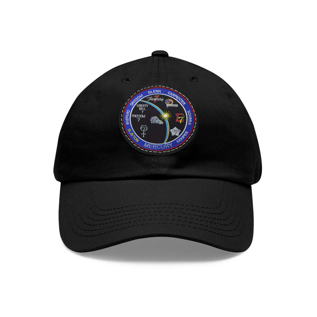 NASA Mercury Program - Flight Patch - Dad Hat with Leather Patch (Round)
