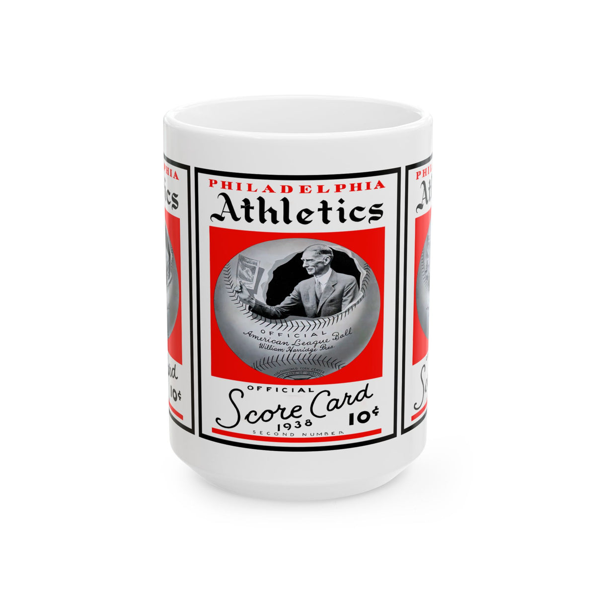 1938 Philadelphia Athletics Vintage Score Card Ceramic Mug (11oz/15oz)