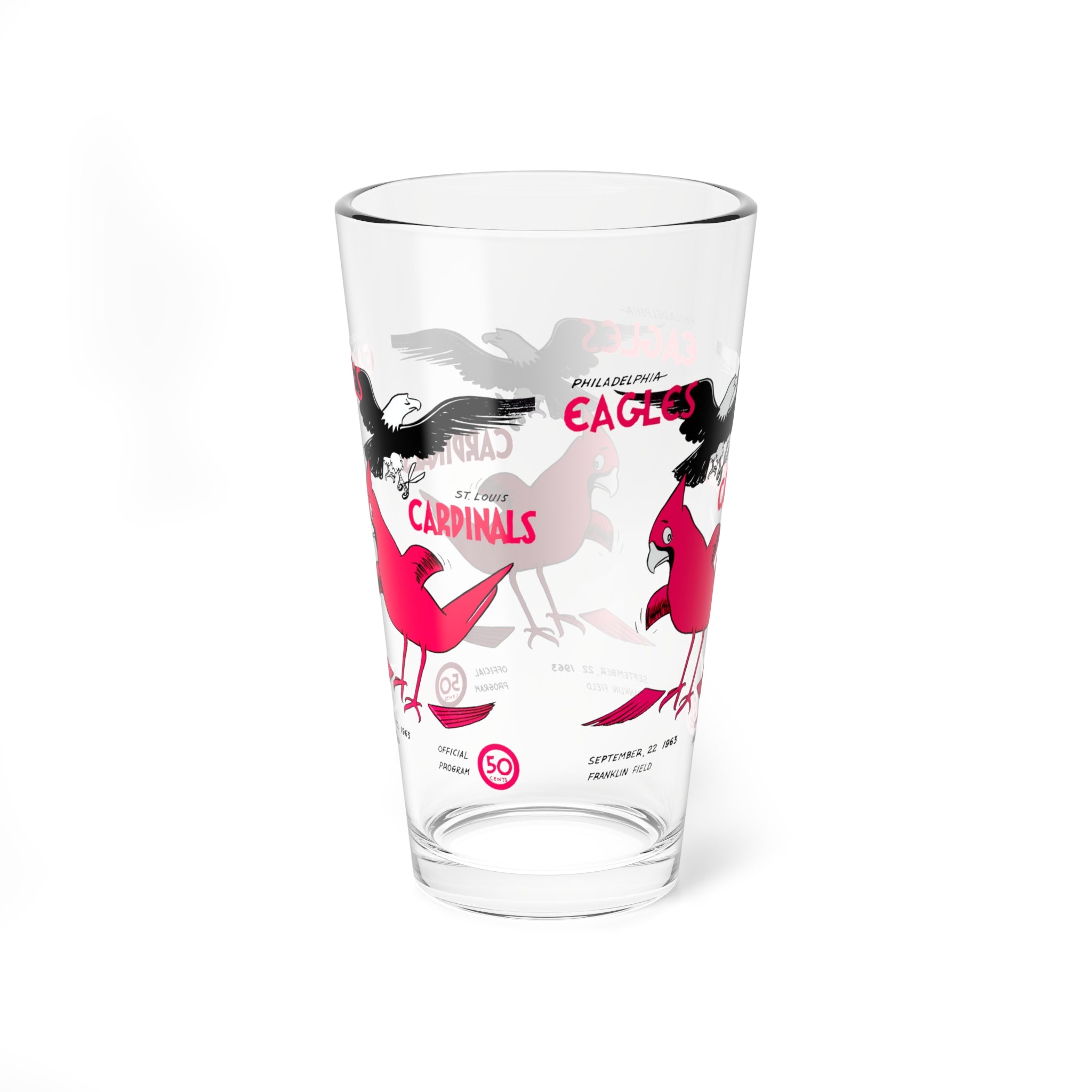 1963 Vintage St Louis Cardinals - Philadelphia Eagles Football Program Cover -  Pint Glass, 16oz