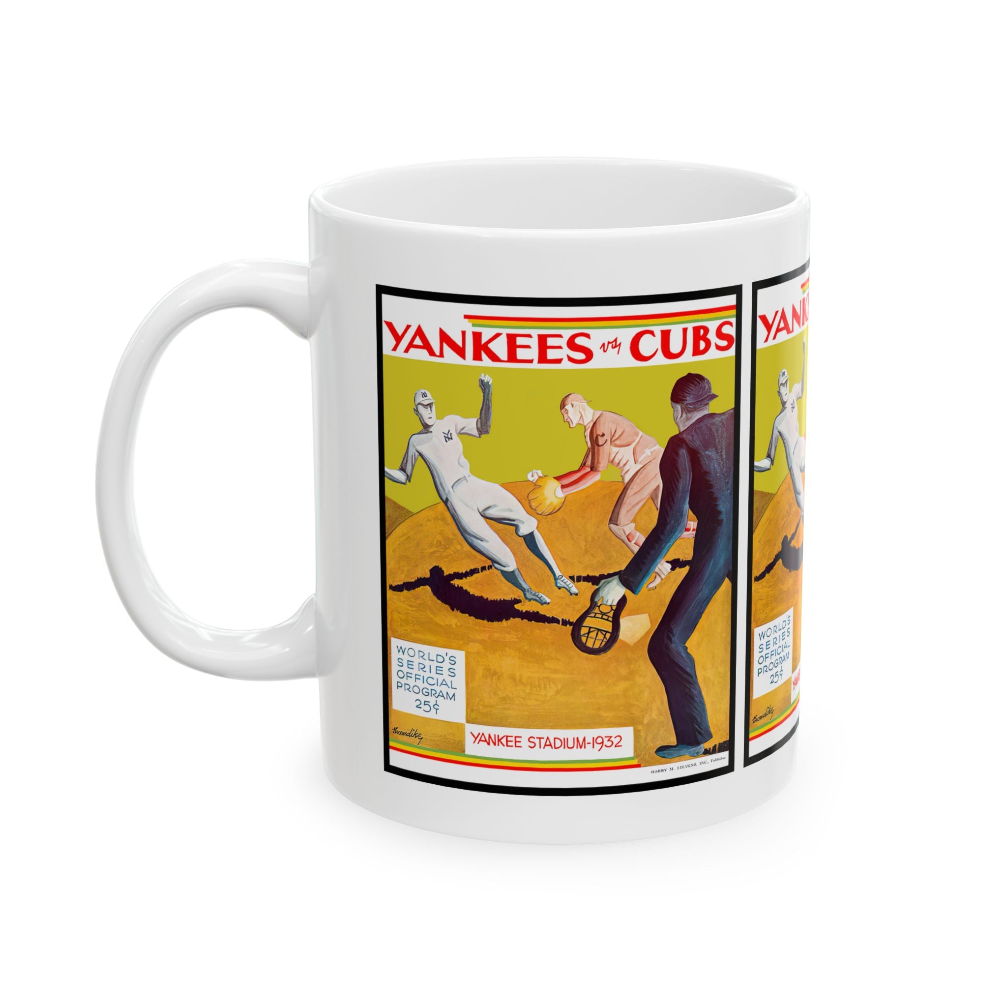 Vintage Baseball World Series Ceramic Mug, Sports Fan Gift, 11oz Cup, 1932 Yankees Cubs Memorabilia, Coffee Tea Mug