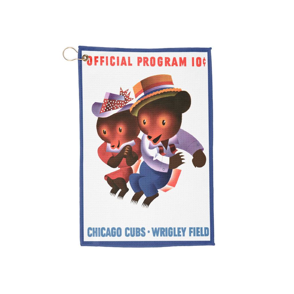 1961 Vintage Baseball Program  Chicago Cubs Wrigley Field Golf Towel