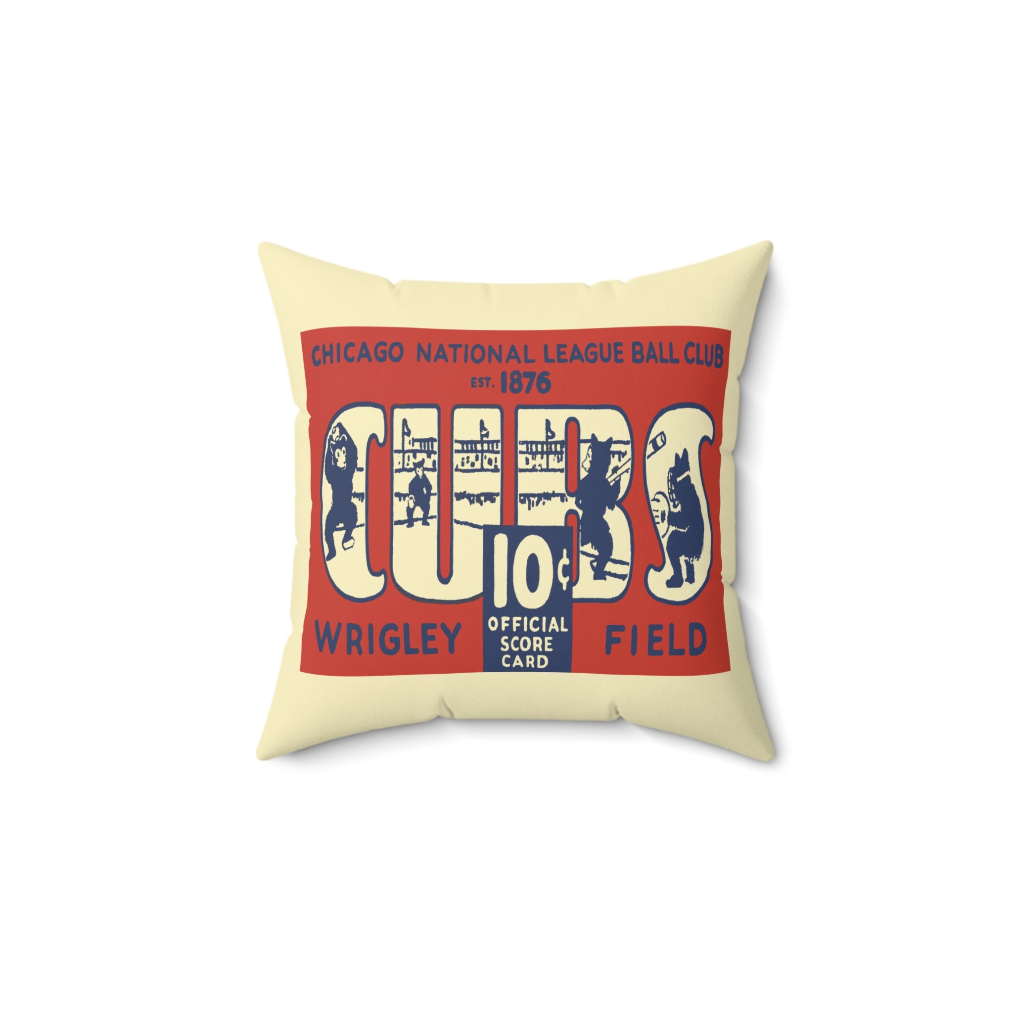 1929 Chicago Baseball Square Indoor Pillow — Vintage Team Memorabilia Throw Pillow