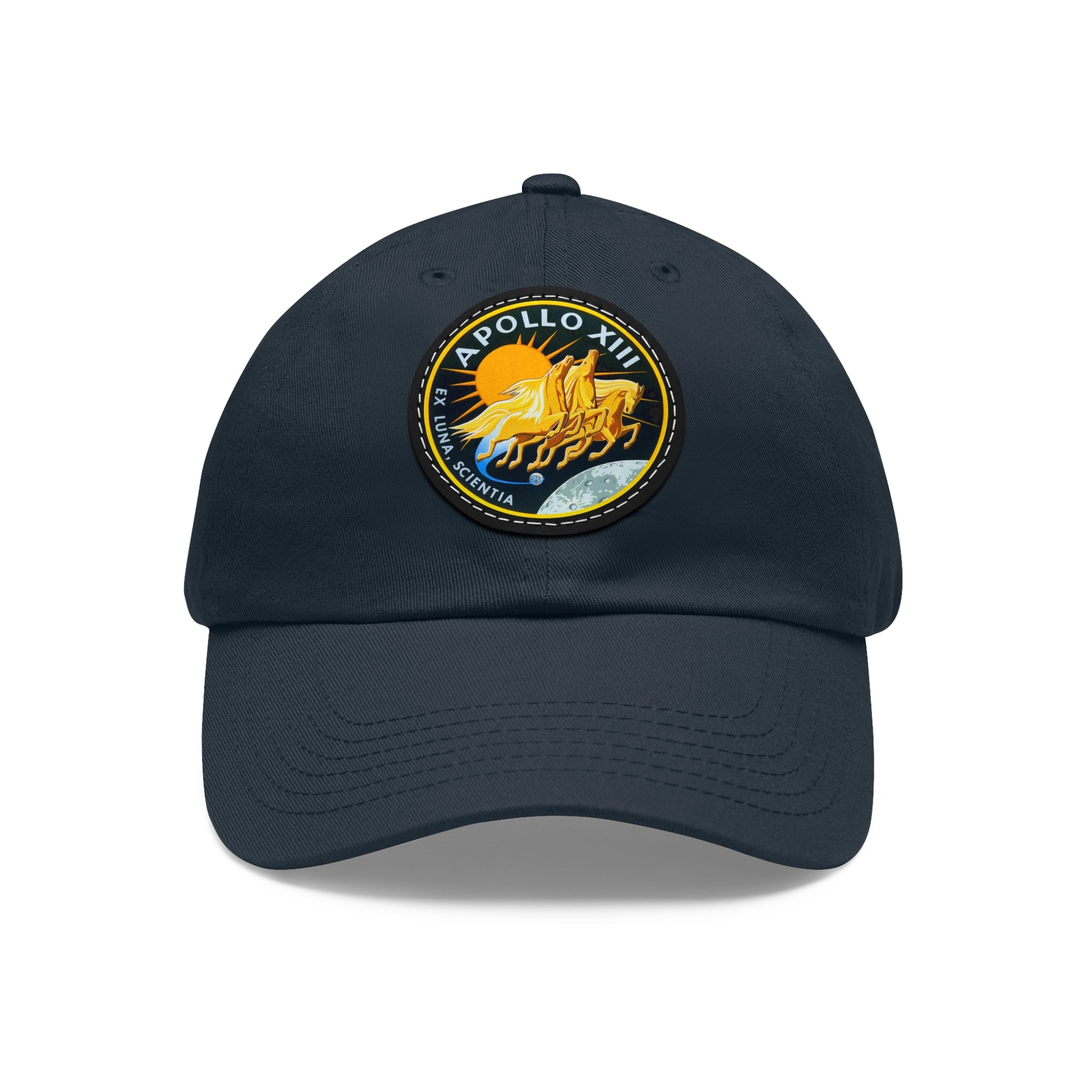 NASA Apollo 13 - Flight Patch - Dad Hat with Leather Patch (Round)