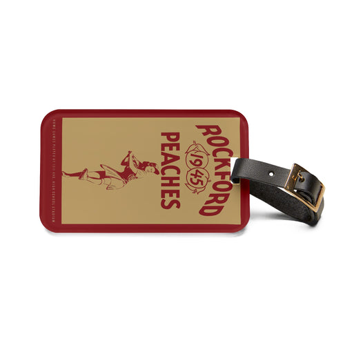 1945 Rockford Peaches Baseball Luggage Tag | Vintage Baseball