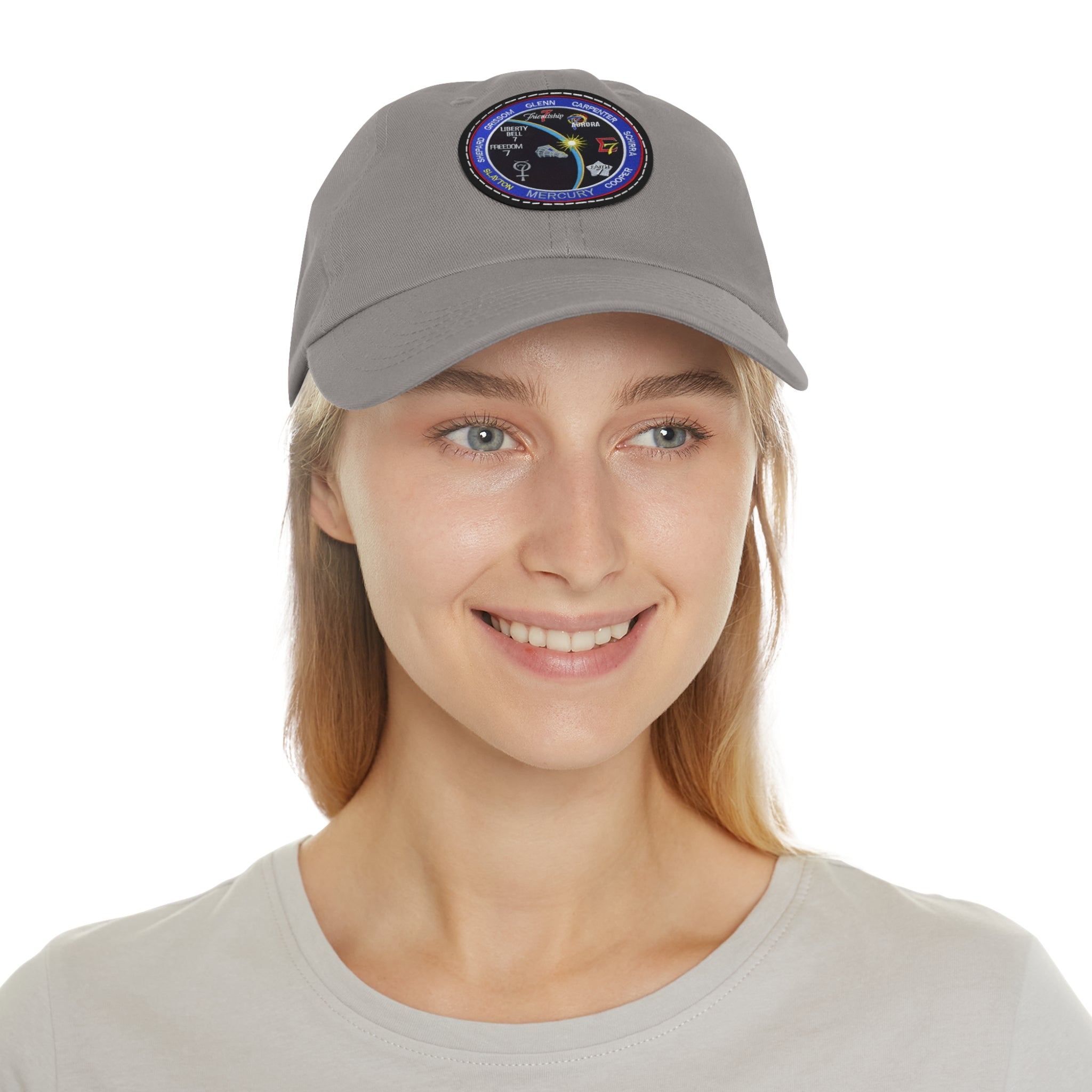 NASA Mercury Program - Flight Patch - Dad Hat with Leather Patch (Round)