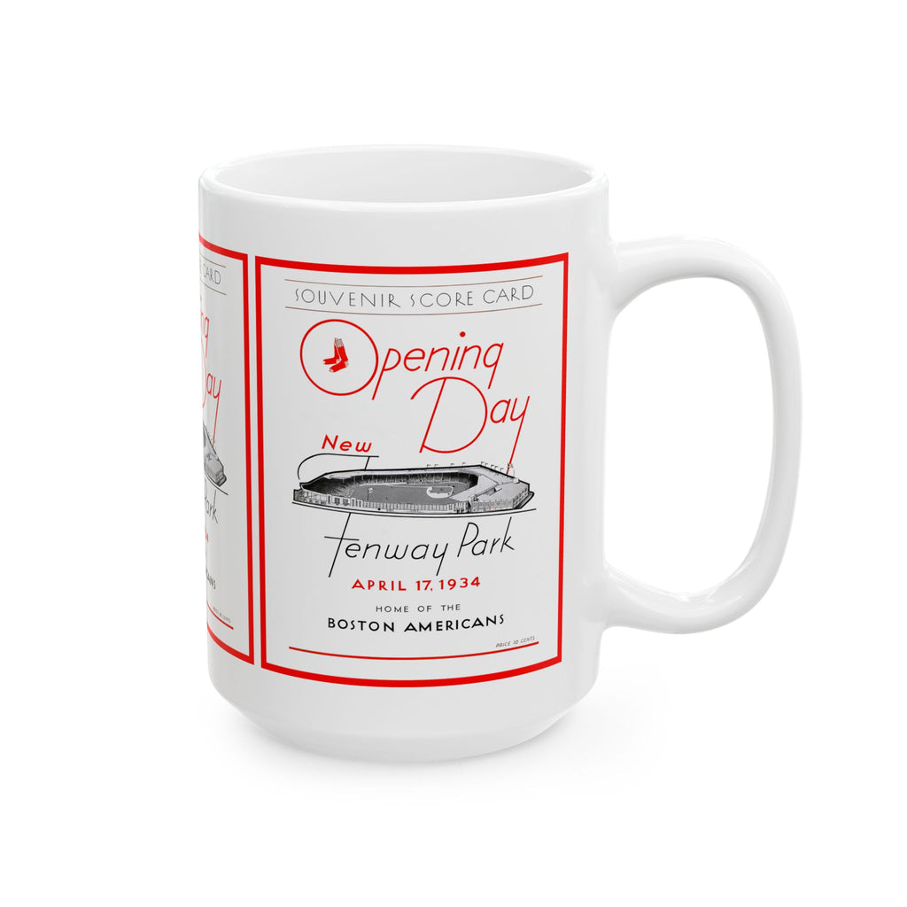Ceramic Mug, 1934 Baseball Boston Red Sox - Boston Americans Opening Day, 11oz, 15oz. Sports Fan Mug, Baseball Enthusiast Gift, Red Sox