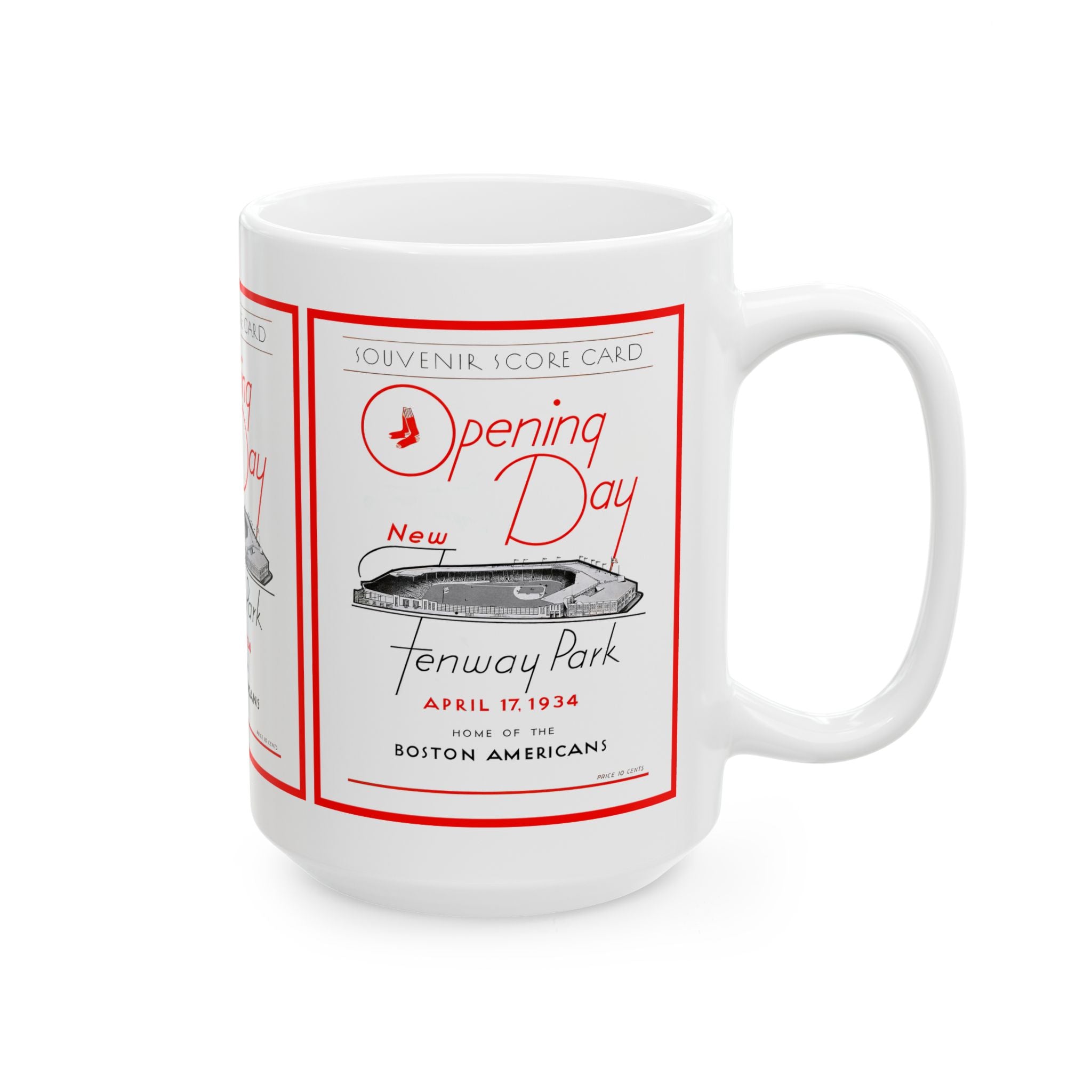Ceramic Mug, 1934 Baseball Boston Red Sox - Boston Americans Opening Day, 11oz, 15oz. Sports Fan Mug, Baseball Enthusiast Gift, Red Sox