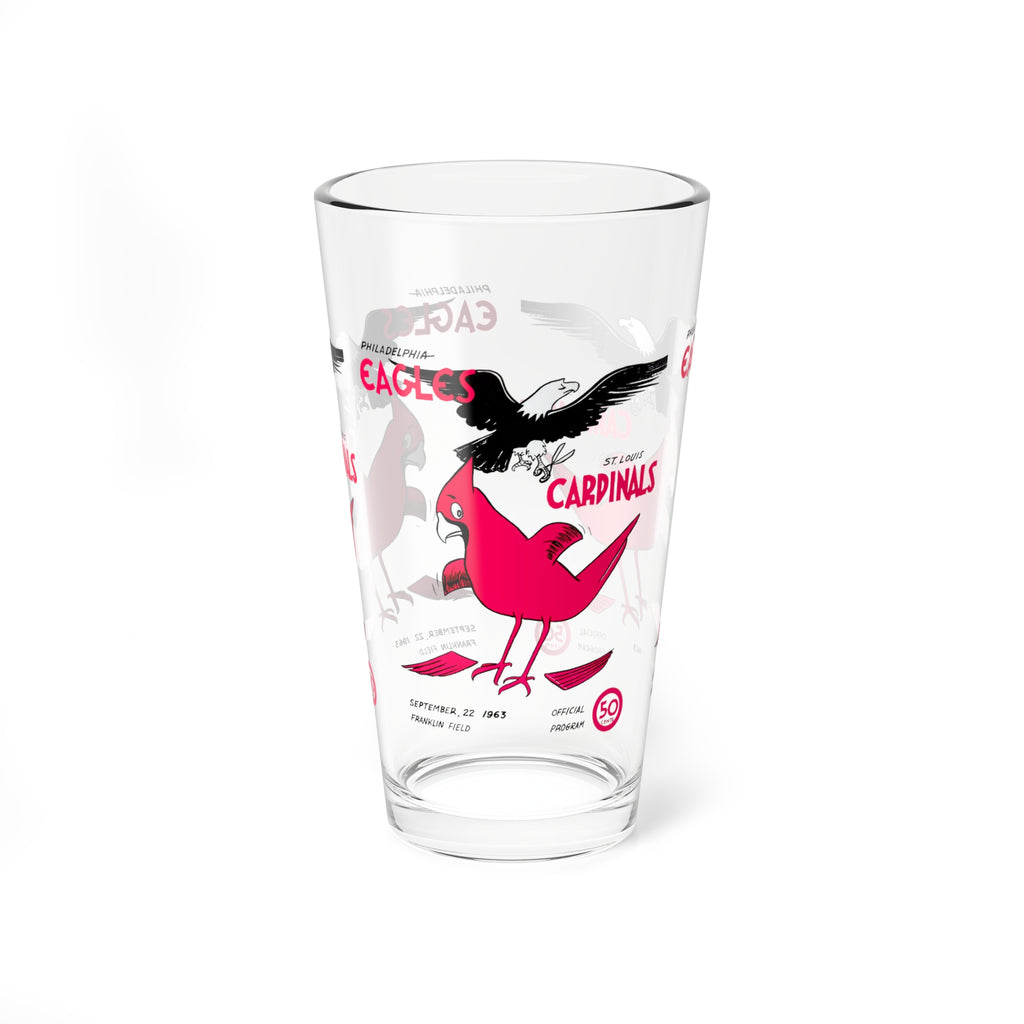 1963 Vintage St Louis Cardinals - Philadelphia Eagles Football Program Cover -  Pint Glass, 16oz