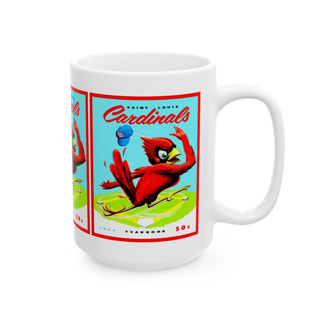 1957 Vintage St Louis Cardinals Baseball Yearbook Cover - Ceramic Mug, 11oz, 15oz