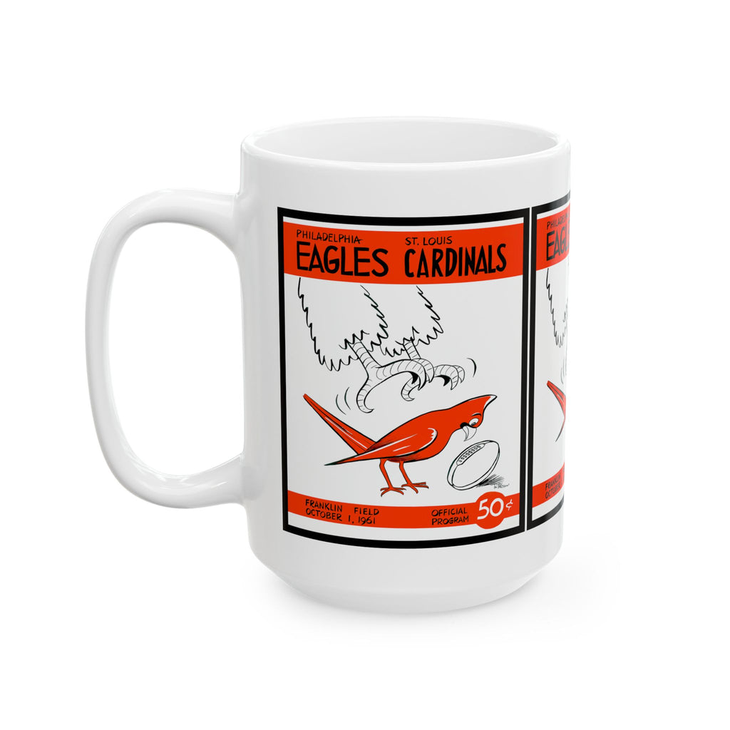 1961 Vintage Eagles - Cardinals Football Program Cover - Ceramic Mug, 11oz, 15oz