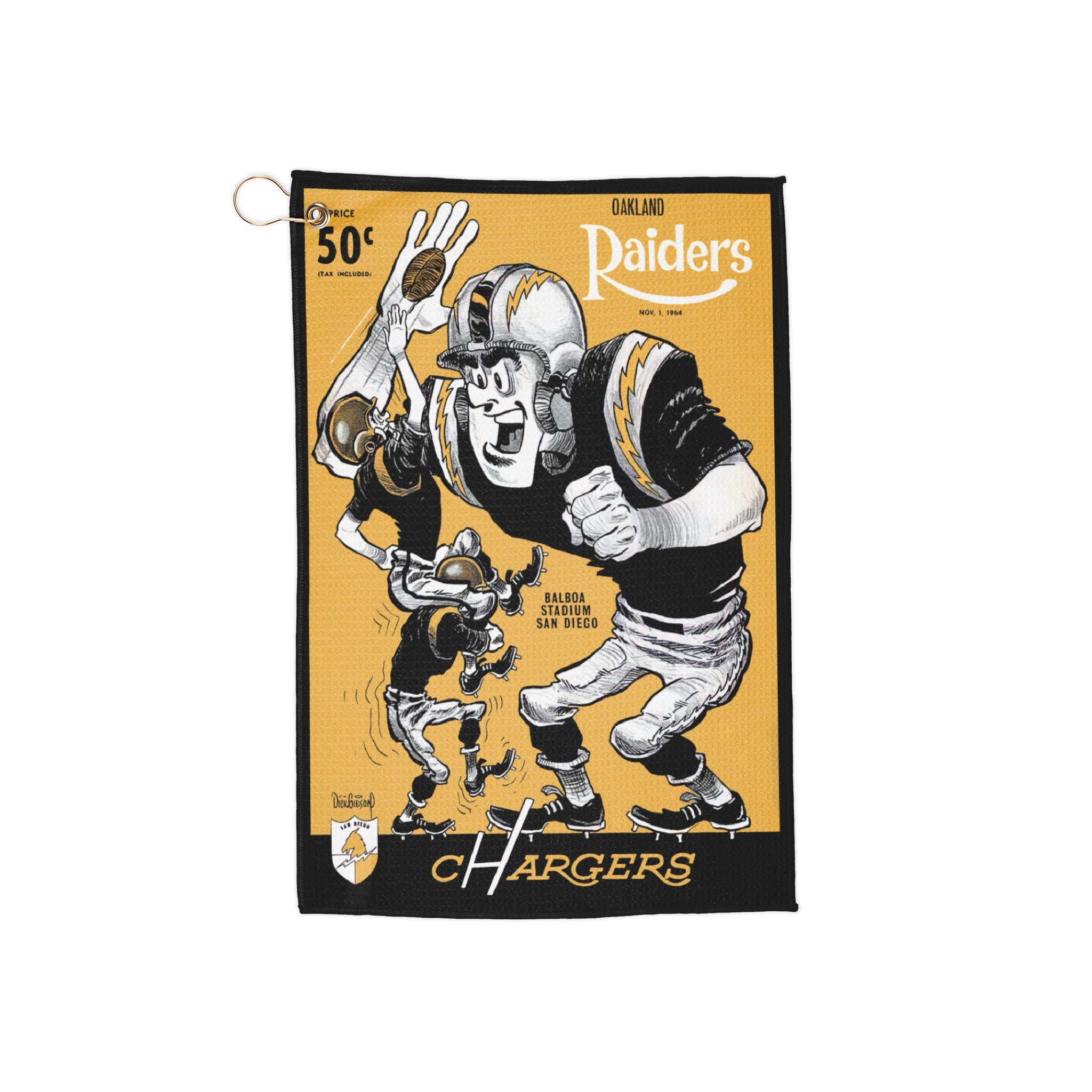 Sports Towel, 1964 Football Oakland Raiders-San Diego Chargers, Gift for Football Fans, Golf Accessories, Towel for Gym, Golf Lover Gift,