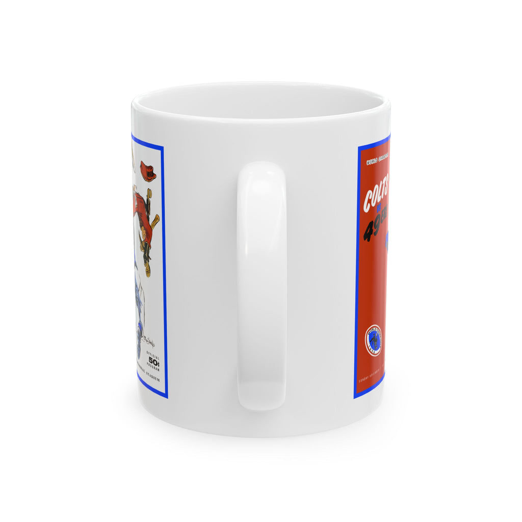Football Ceramic Mug, 1959 San Francisco 49ers - Baltimore Colts, Sports Fan Gift, Coffee Cup, Tea Mug, Gift for Him