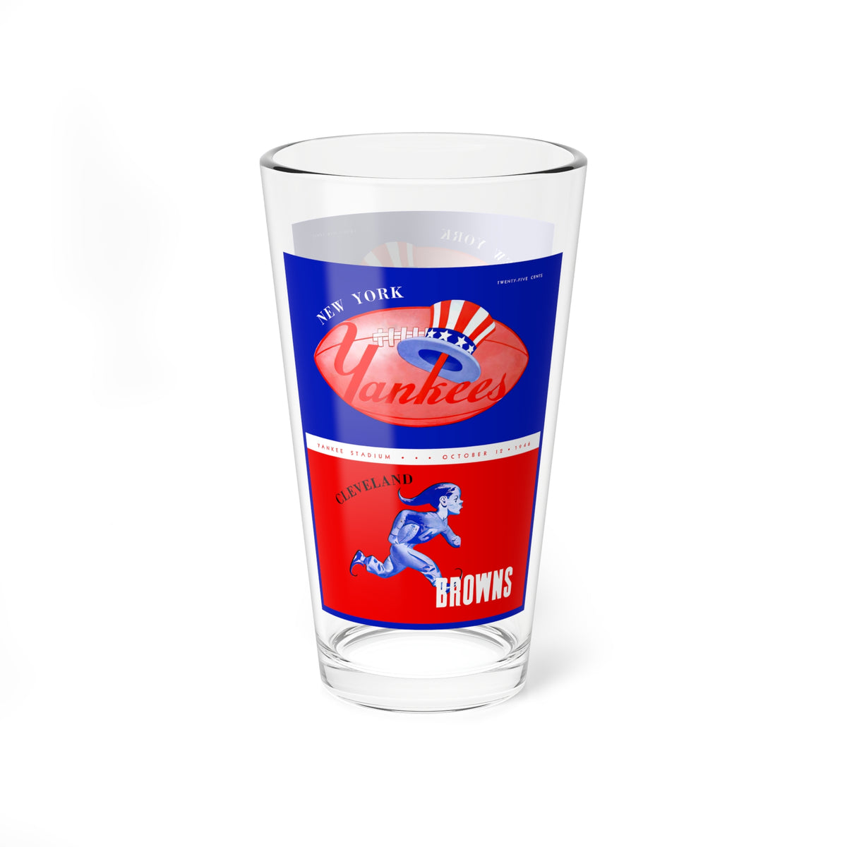 16oz Mixing Glass — Vintage Football New York Yankees - Cleveland Browns