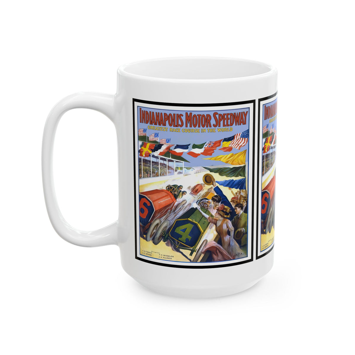 Vintage Indy 500 Ceramic Mug, Retro Racing Cup, Gift for Car Enthusiasts, Coffee Lover, Father's Day Present, Speedway Racing Fan, Vintage
