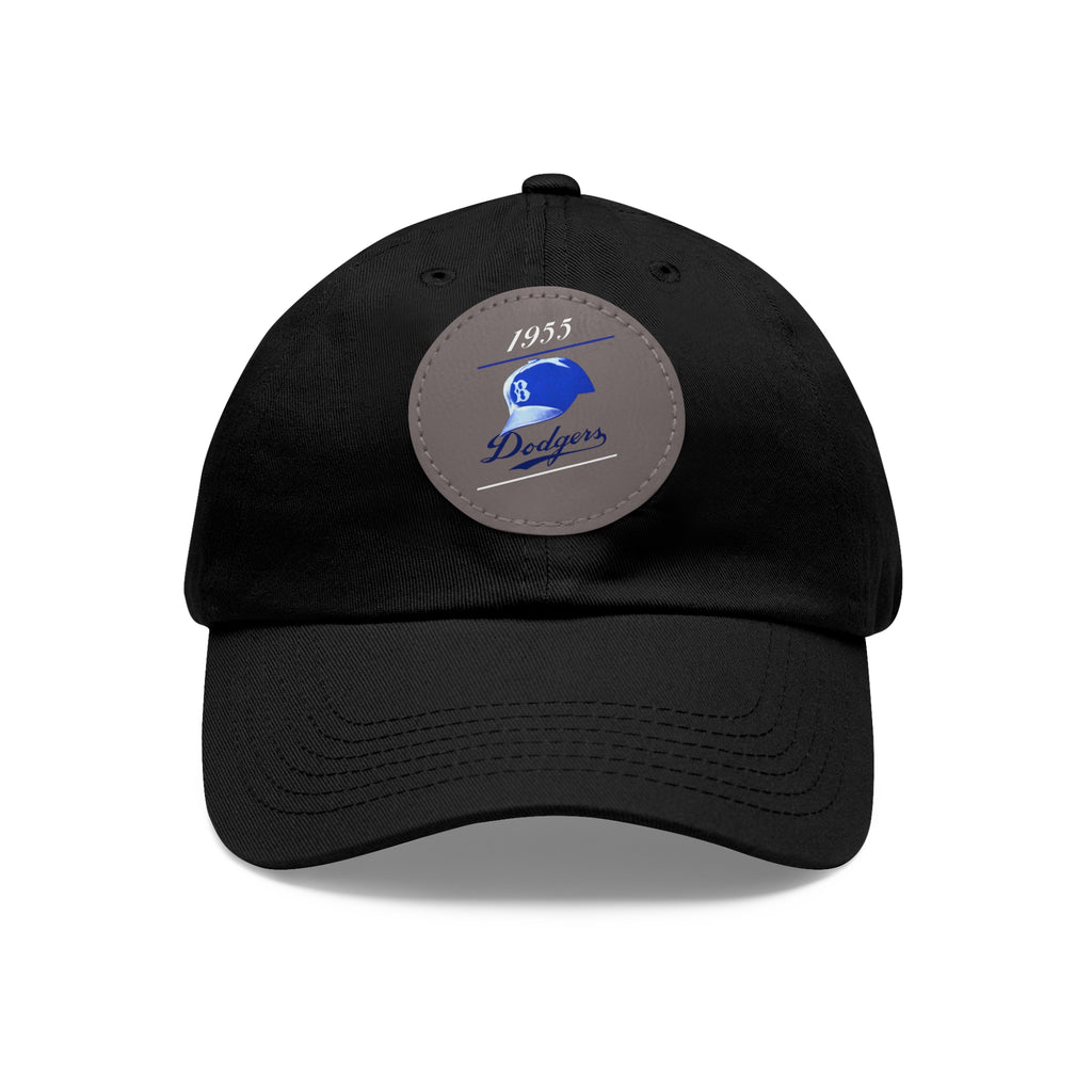 1955 Brooklyn Dodgers Baseball - Dad Hat with Leather Patch (Round)