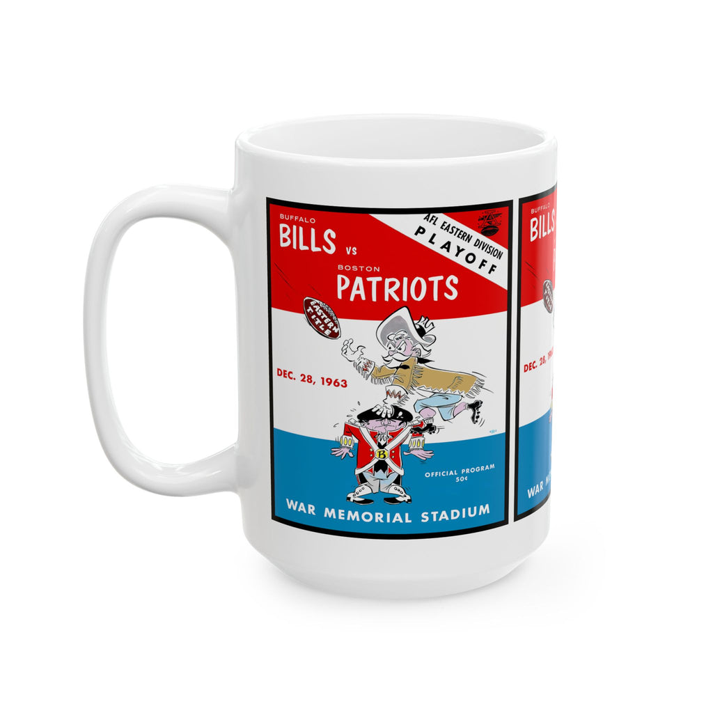 Football Fan Ceramic Mug, Football Buffalo Bill Boston Patriots Coffee Cup, Sports Team Gift, Football Lover's Mug, Game Day Tea Mug