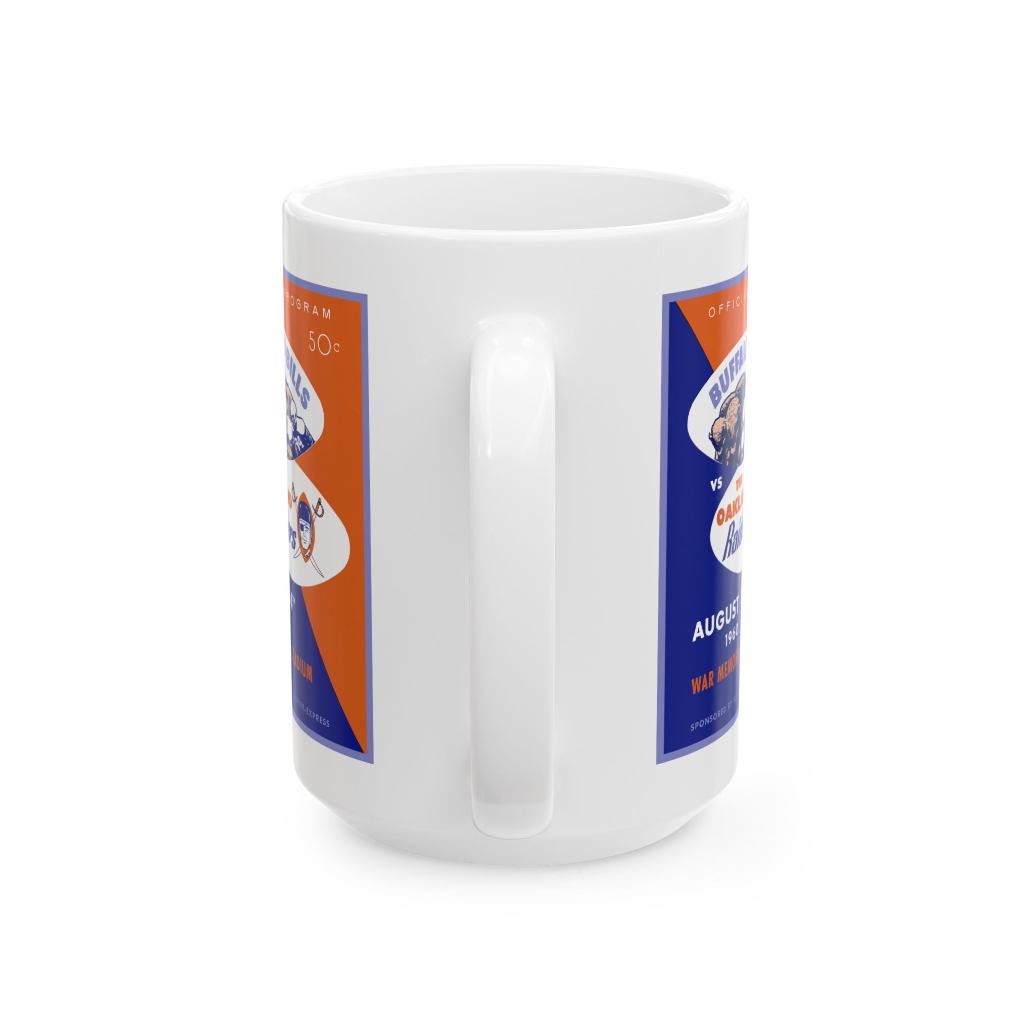 1960 Football Buffalo-Oakland Mug | Vintage Ceramic Coffee Cup 11 oz, 15 oz