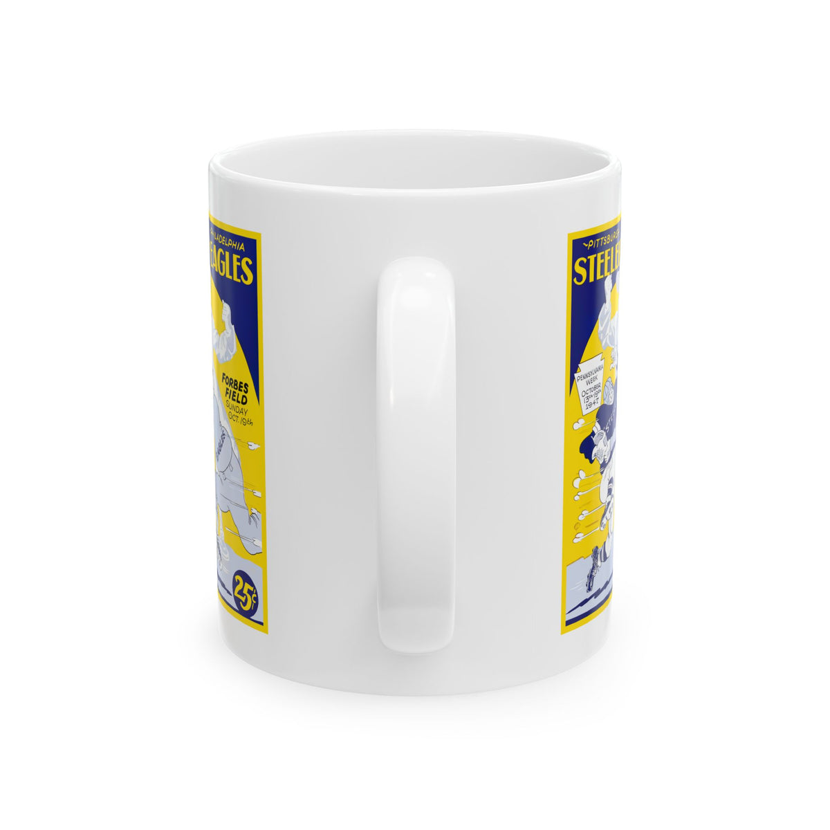 1947 Vintage Football Steelers vs Eagles  Game Program Cover Ceramic Mug (11oz, 15oz)