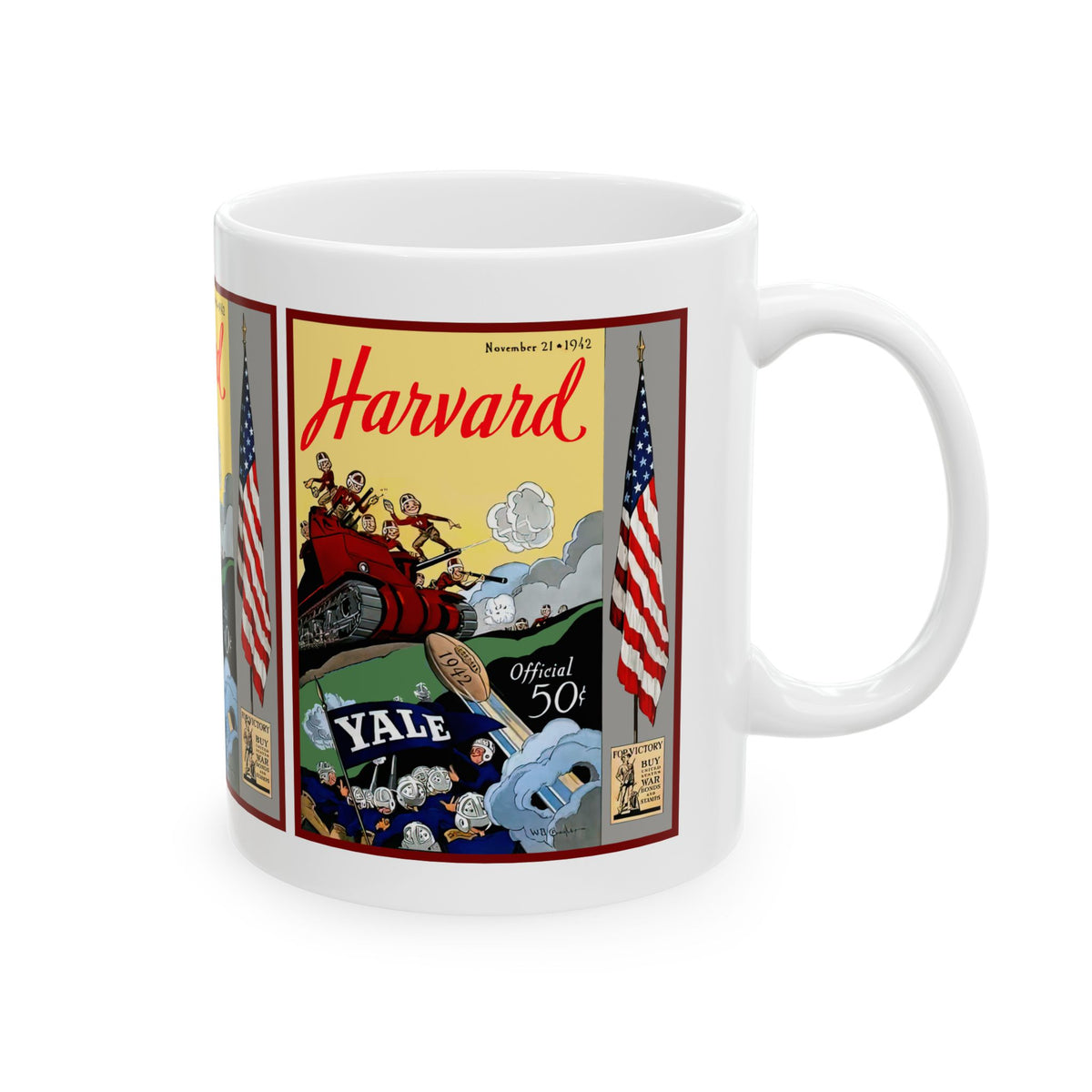1942 Harvard Yale Vintage Football Program Ceramic Mug – Retro College Game Cover (11oz/15oz)