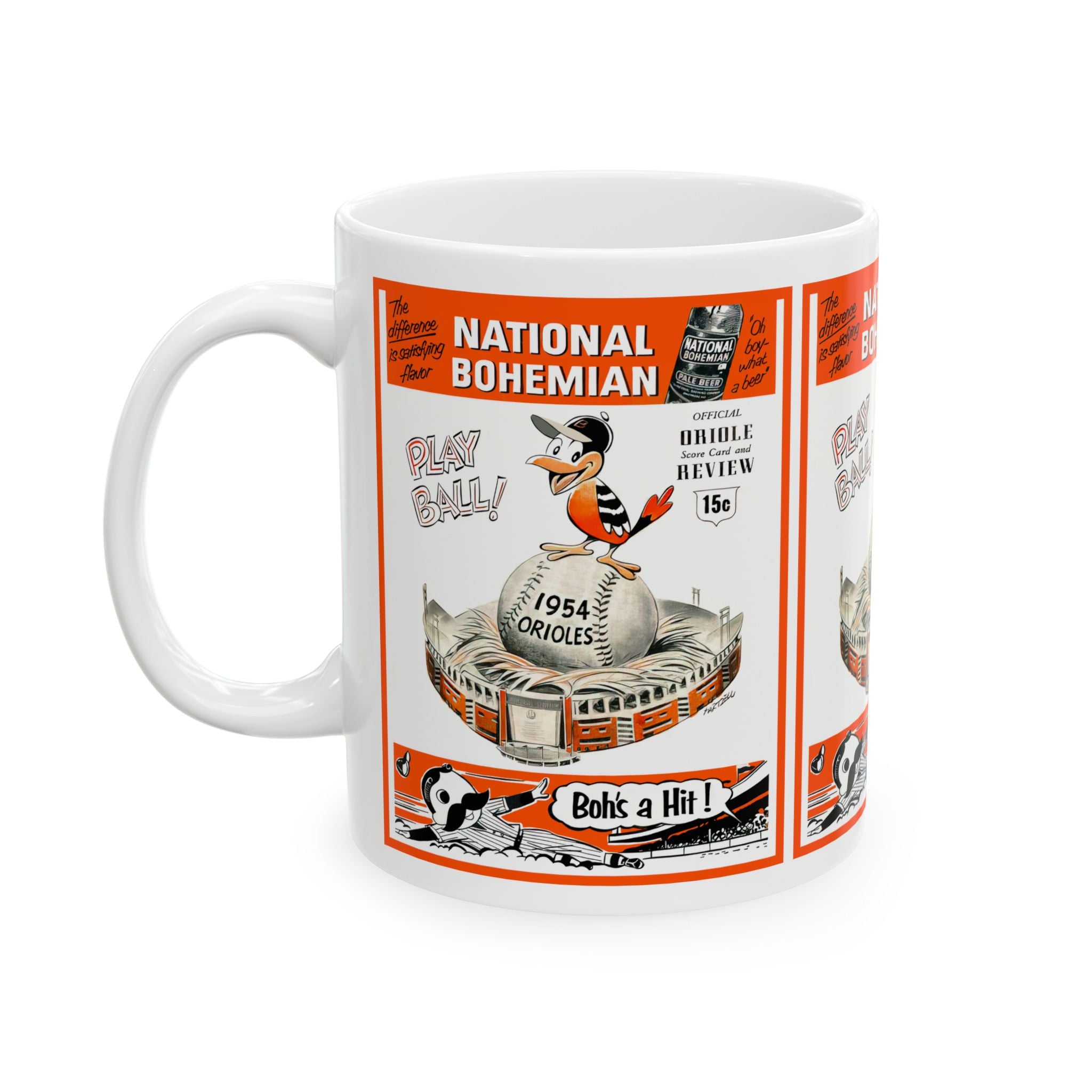 Vintage 1954 Baseball Baltimore Orioles Ceramic Mug, Sports Fan Gift, Coffee Cup, Tea Mug, Baseball Lover Gift, Orioles Memorabilia