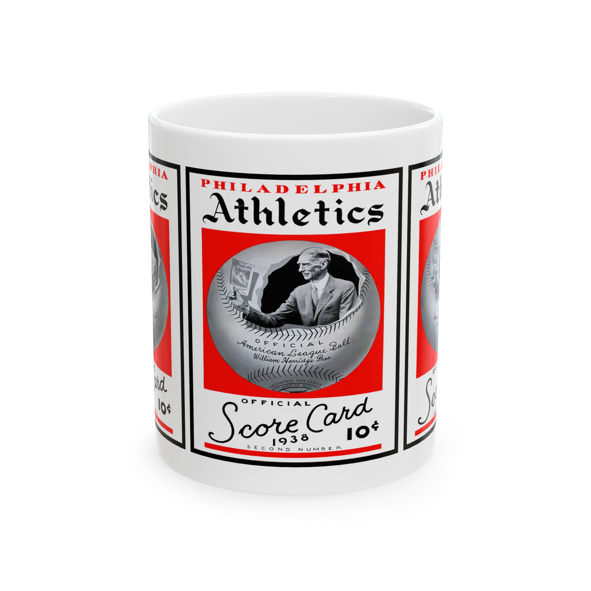 1938 Philadelphia Athletics Vintage Score Card Ceramic Mug (11oz/15oz)
