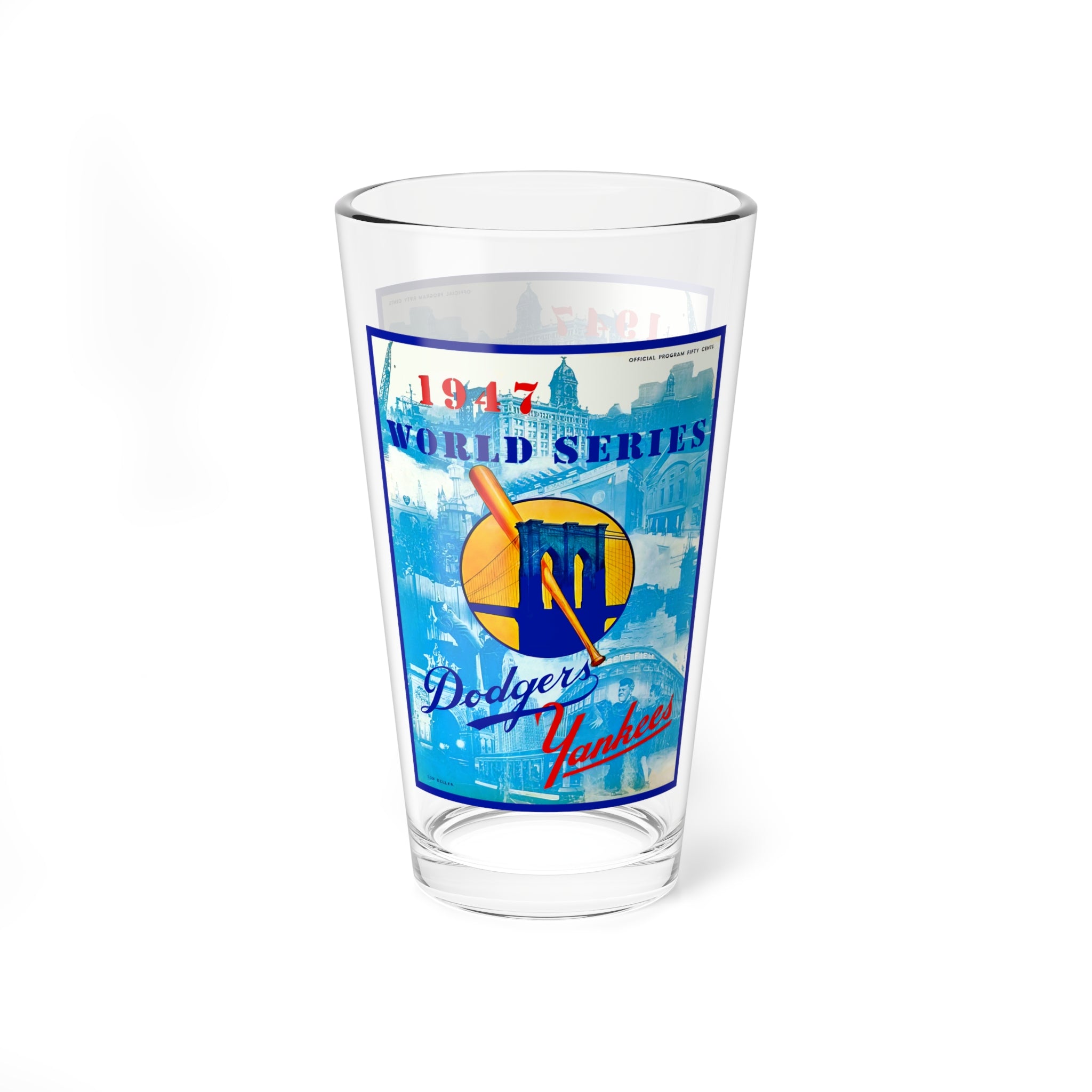 1947 Brooklyn Baseball World Series Mixing Glass, 16oz