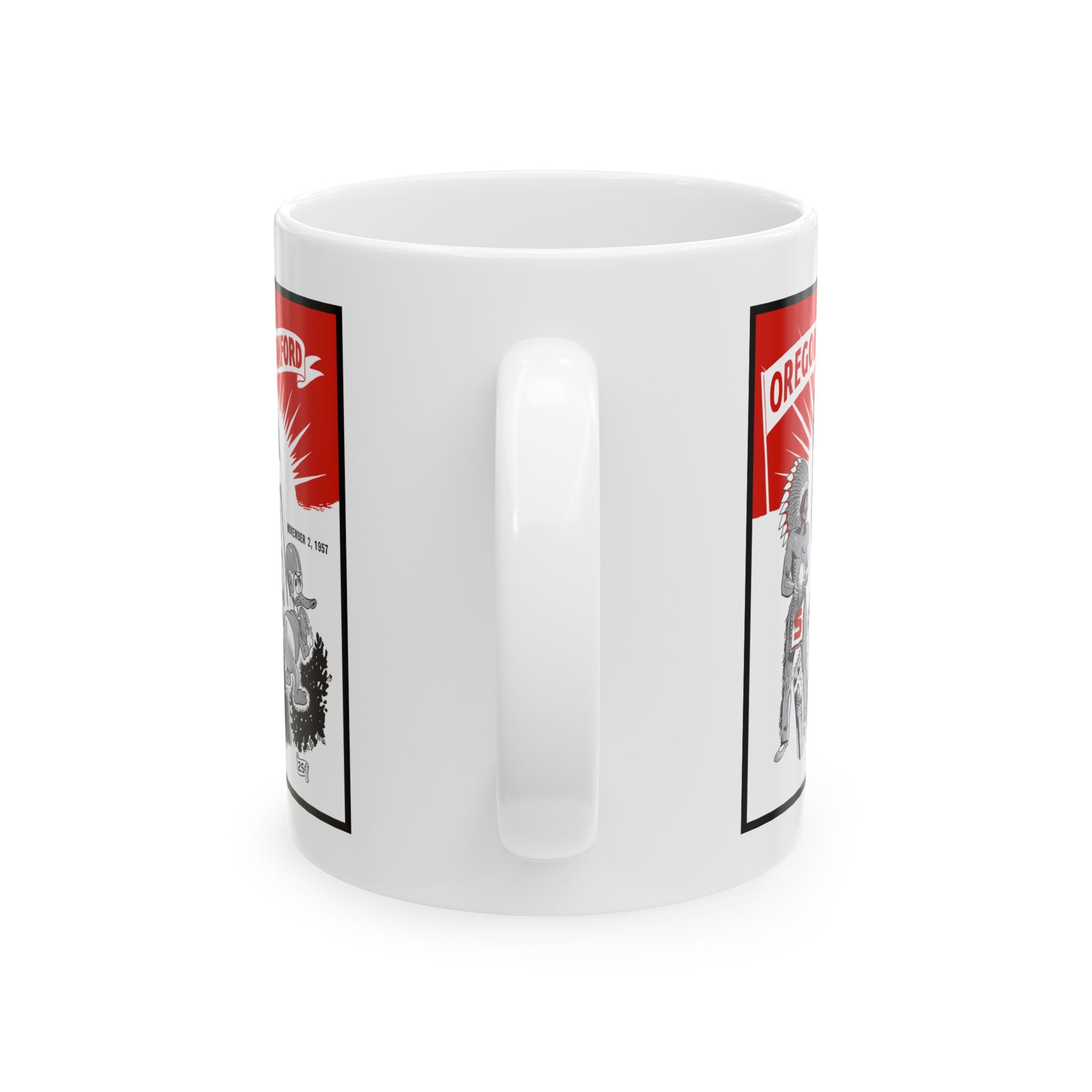 Vintage 1957 Oregon Stanford Football Ceramic Mug, Sports Fan Gift, College Football Memorabilia, Retro Coffee Cup, Football Enthusiast