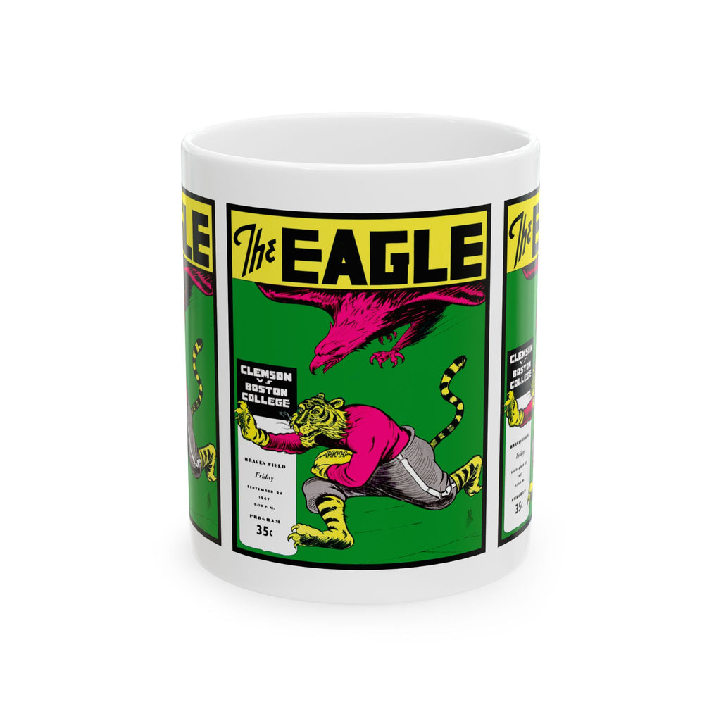 1947 Vintage Clemson Tigers - Boston College Eagles Football Program Cover  - Ceramic Mug, 11oz
