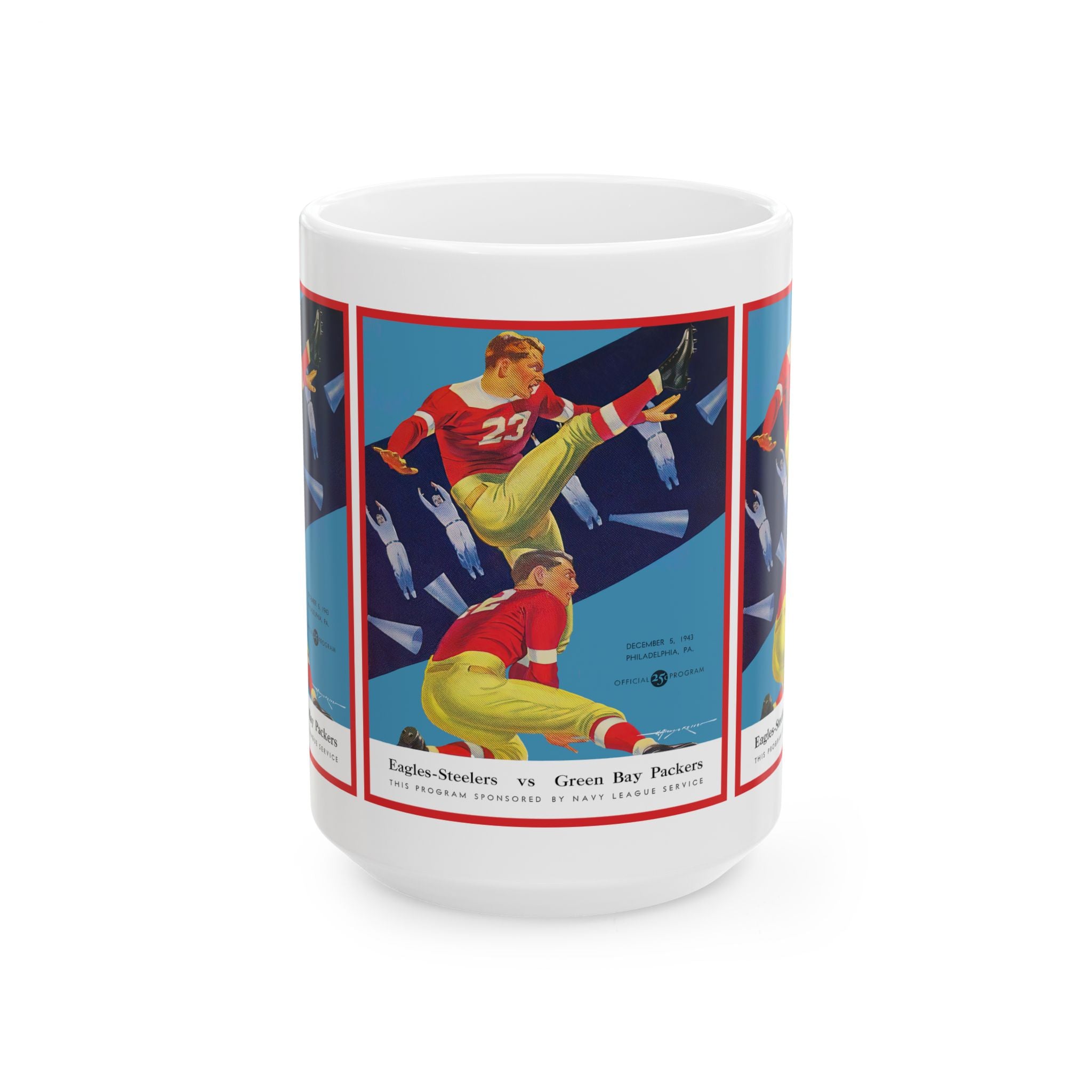 Vintage 1943 Eagles Steelers (Steegles) vs Green Bay Ceramic Mug — Retro  Football Design (11oz, 15oz)