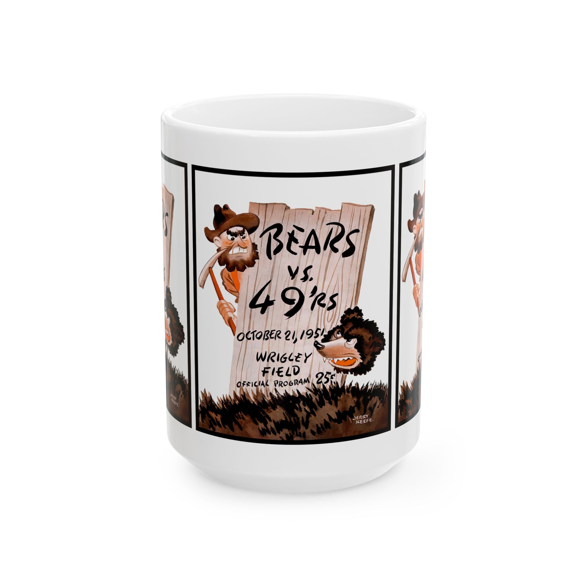 Vintage Football Bears- 49ers Ceramic Mug, Sports Fan Gift, Team Rivalry, 11oz 15oz Cup, Retro Design, Football Lover Gift