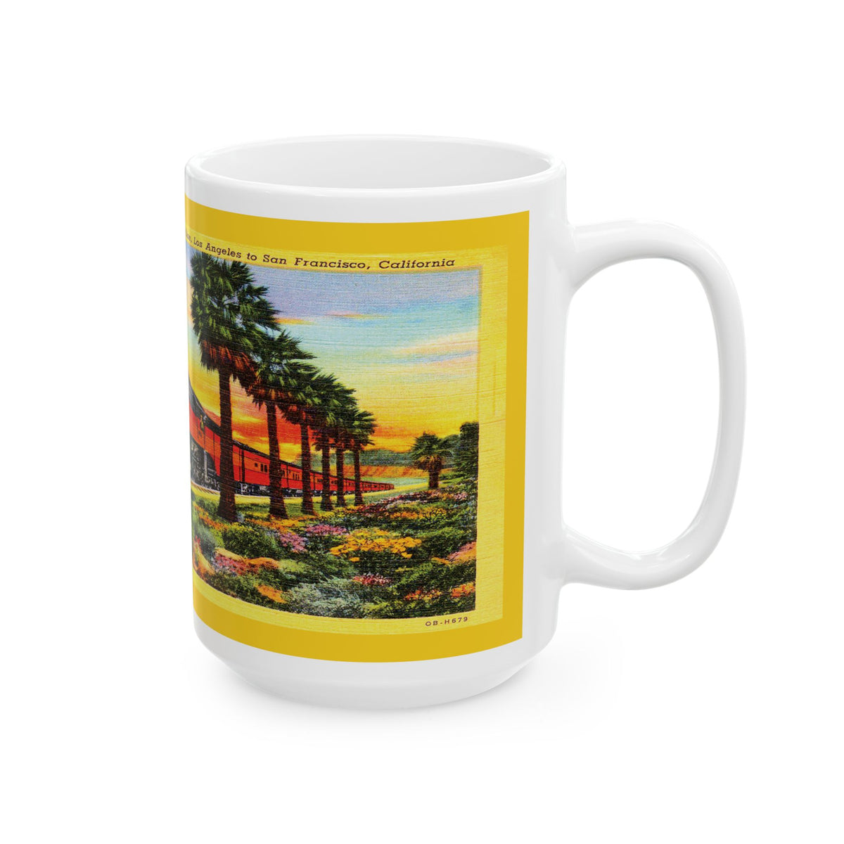 Vintage Southern Pacific Railroad Postcard Ceramic Mug, 11oz, 15oz - Daylight Coastline, Gift for Train Enthusiasts, Railroad