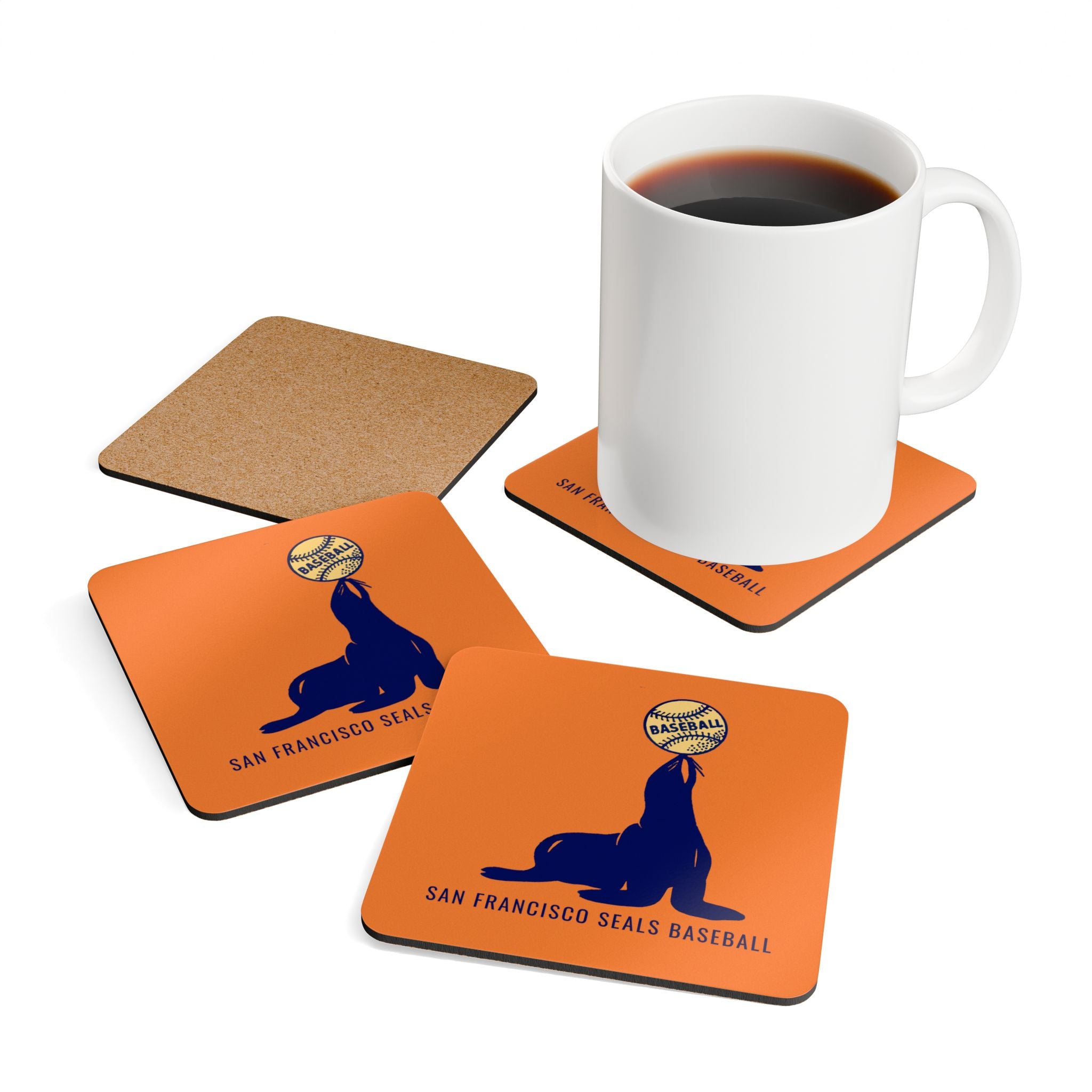 San Francisco Seals Baseball - Corkwood Coaster Set