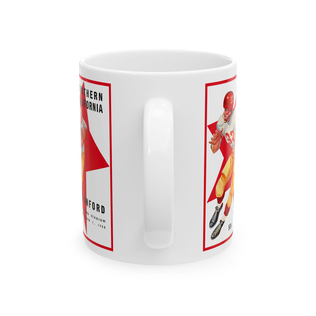 Football Ceramic Mug, 1958 Southern California Stanford, Sports Fan Gift, Coffee Cup, Tea Mug, Football Team