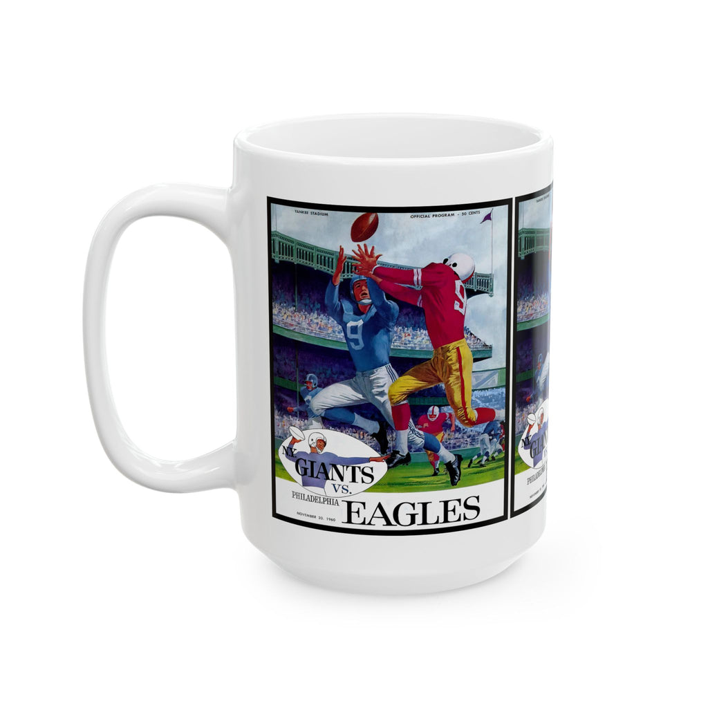 Football Ceramic Mug, 1960 New York Giants Philadelphia Eagles Fan Gift, Sports Coffee Cup, Team Spirit, Game Day Drinkware, Memorabilia