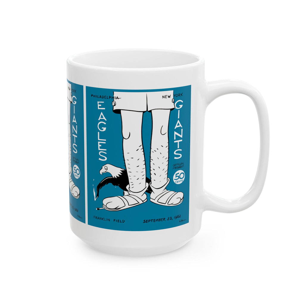 Vintage 1963 Eagles vs Giants Football Poster Ceramic Mug (11oz/15oz)