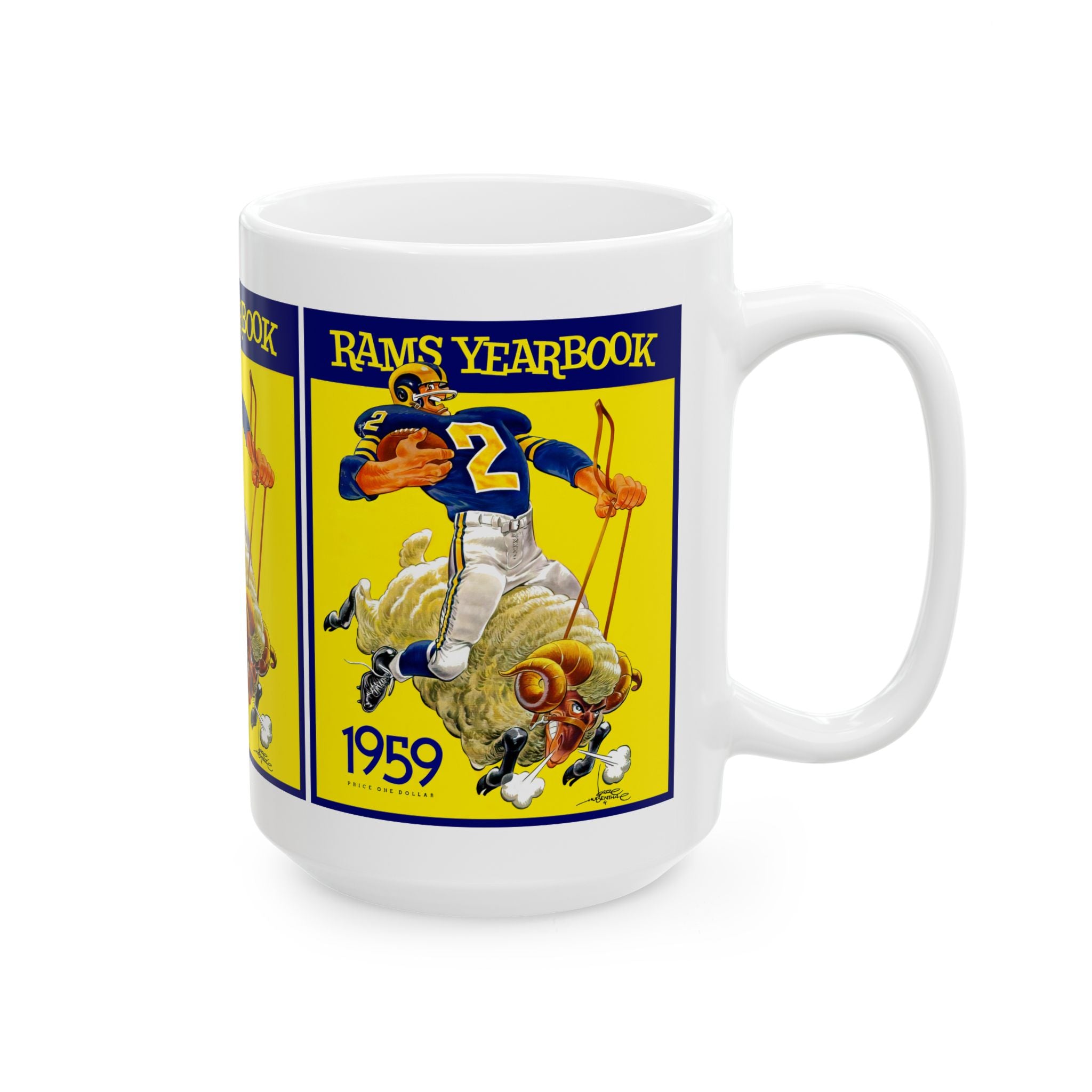 Los Angeles Rams 1959 Football Ceramic Mug, Sports Fan Gift, Coffee Cup, Team Logo Memorabilia, Football Collectible