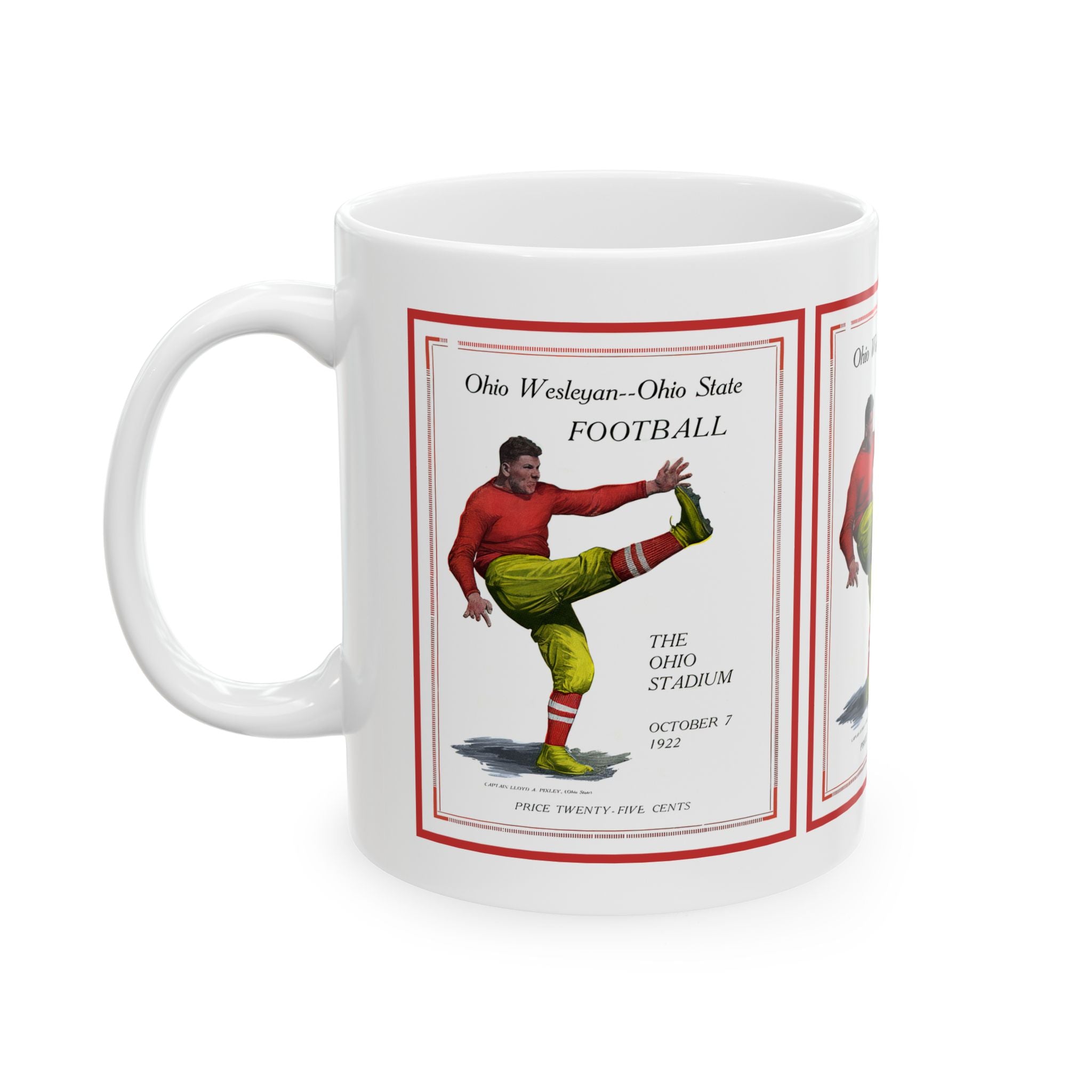 Ohio Wesleyan vs Ohio State 1922 Football Ceramic Mug, Sports Fan Gift, Coffee Cup, Tea Mug, Football Game Memorabilia, Vintage Sports Mug