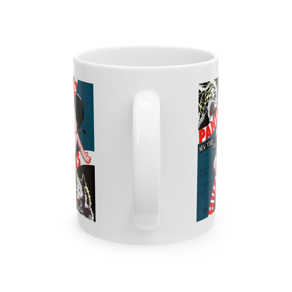 1937 Vintage Rose Bowl - Pittsburgh Panthers - Washington Huskies Football Program Cover - Ceramic Mug, 11oz