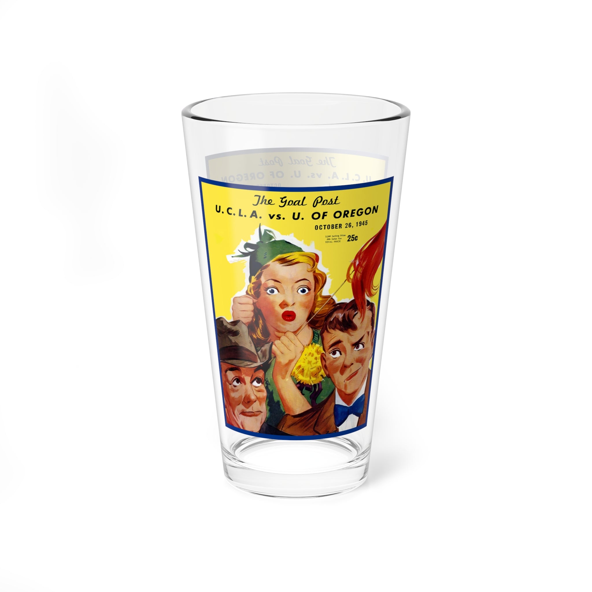1945 Football Oregon UCLA Mixing Glass | Vintage Football 16oz