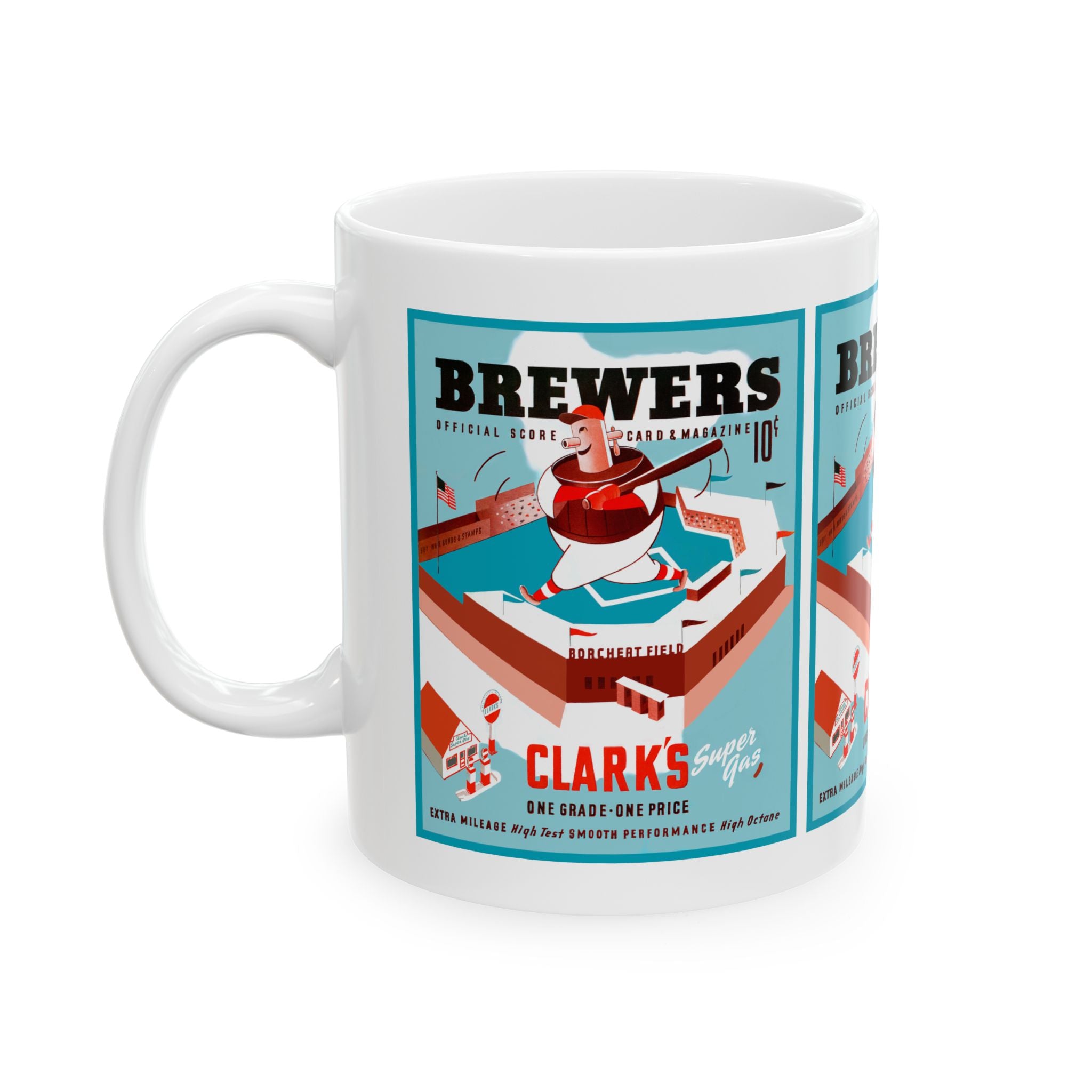 Vintage 1943 Baseball Milwaukee Brewers Ceramic Mug, 11oz, 15oz - Sports Fan Gift, Retro Baseball Cup, Baseball Memorabilia, Collectible