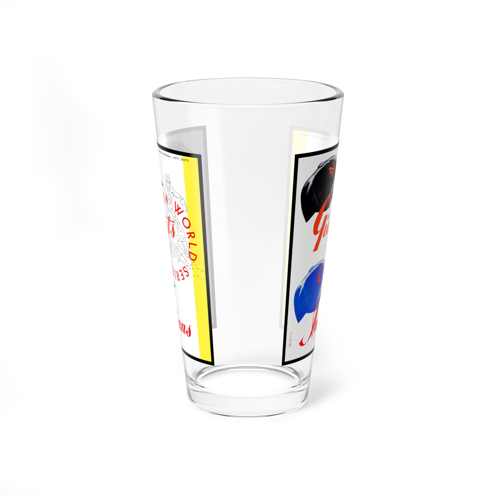 Mixing Glass, 16oz - 1954 Baseball World Series New York Giants - Cleveland, Retro Barware, Sports Memorabilia, Gift for Baseball Fans,