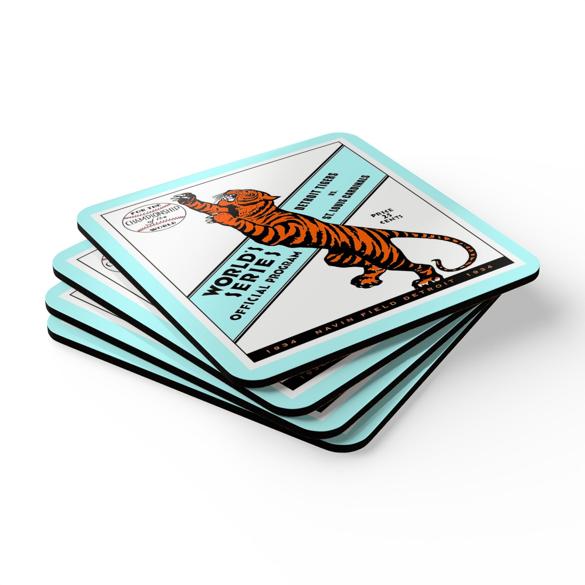 Baseball 1934 World Series Coaster Tigers Cardinals Memorabilia, Sports Coaster, Sports Fan Gift, Baseball Collectibles, Kitchen Decor