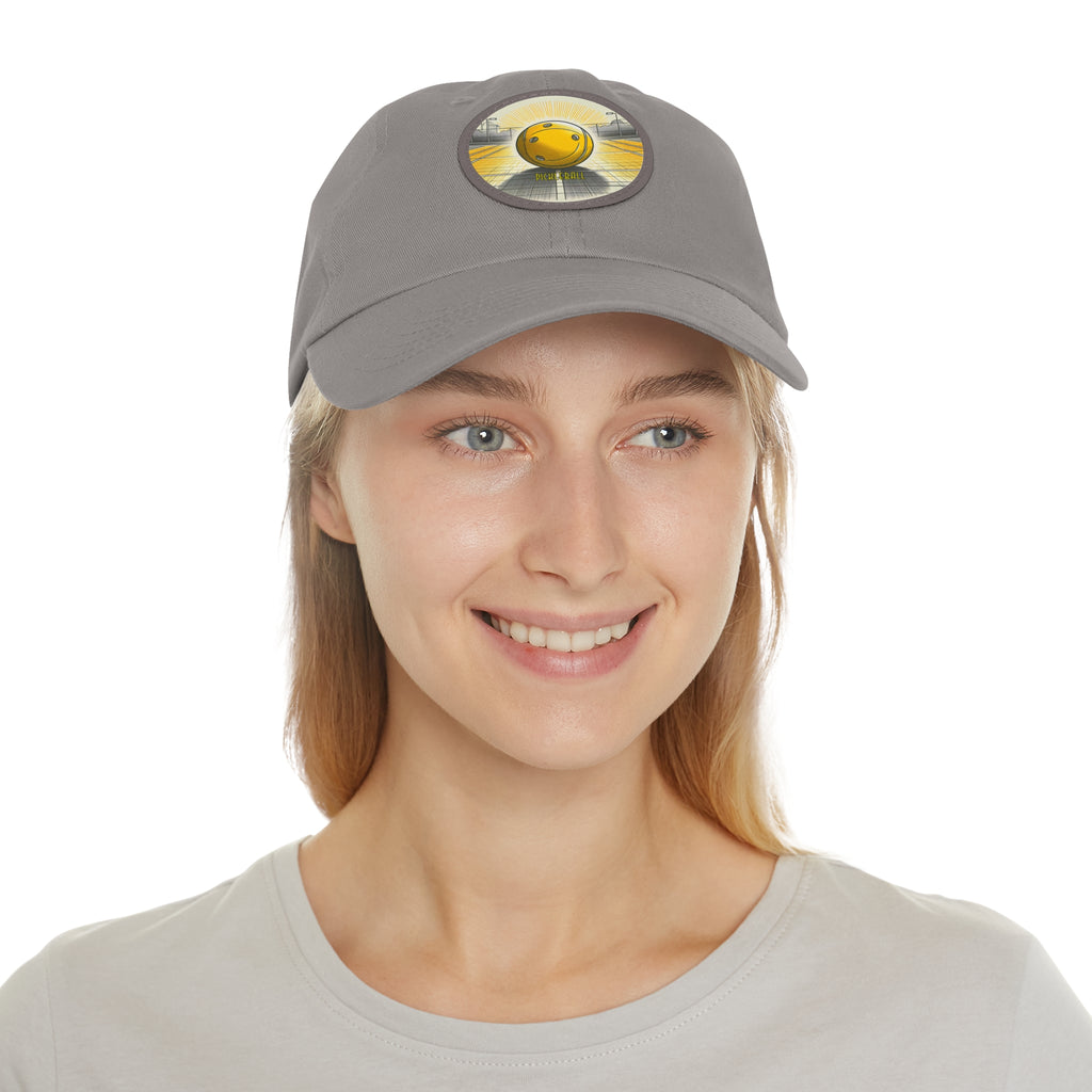Pickleball - Dad Hat with Leather Patch (Round)