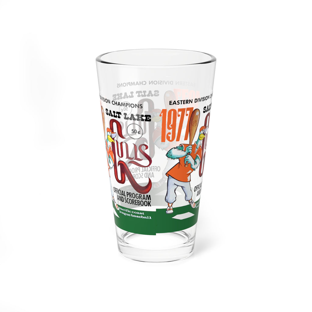 1977 Vintage Salt Lake City Gulls Baseball Program Cover -  Pint Glass, 16oz