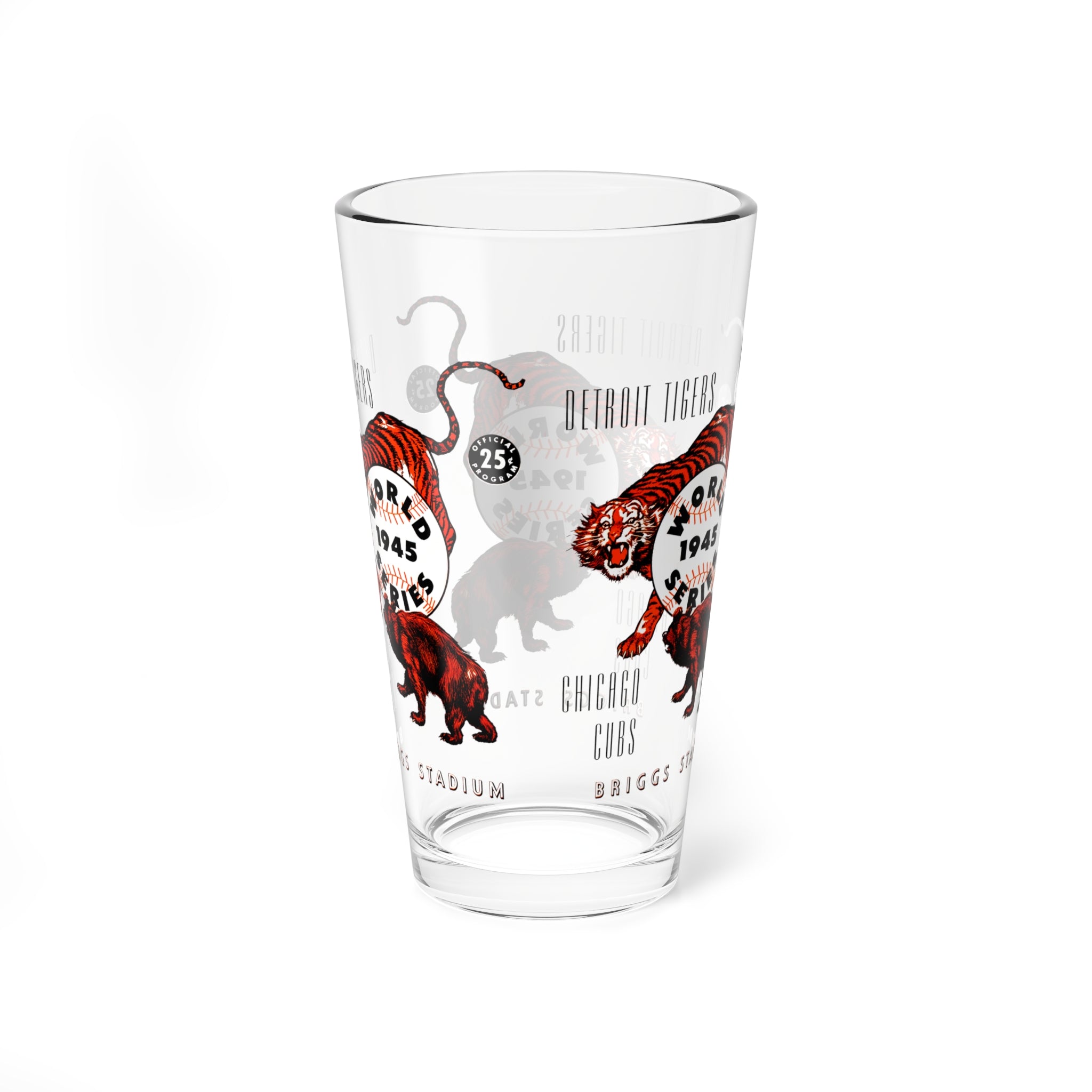1945 Vintage Detroit Tigers - Chicago Cubs World Series Program Cover  -  Pint Glass, 16oz