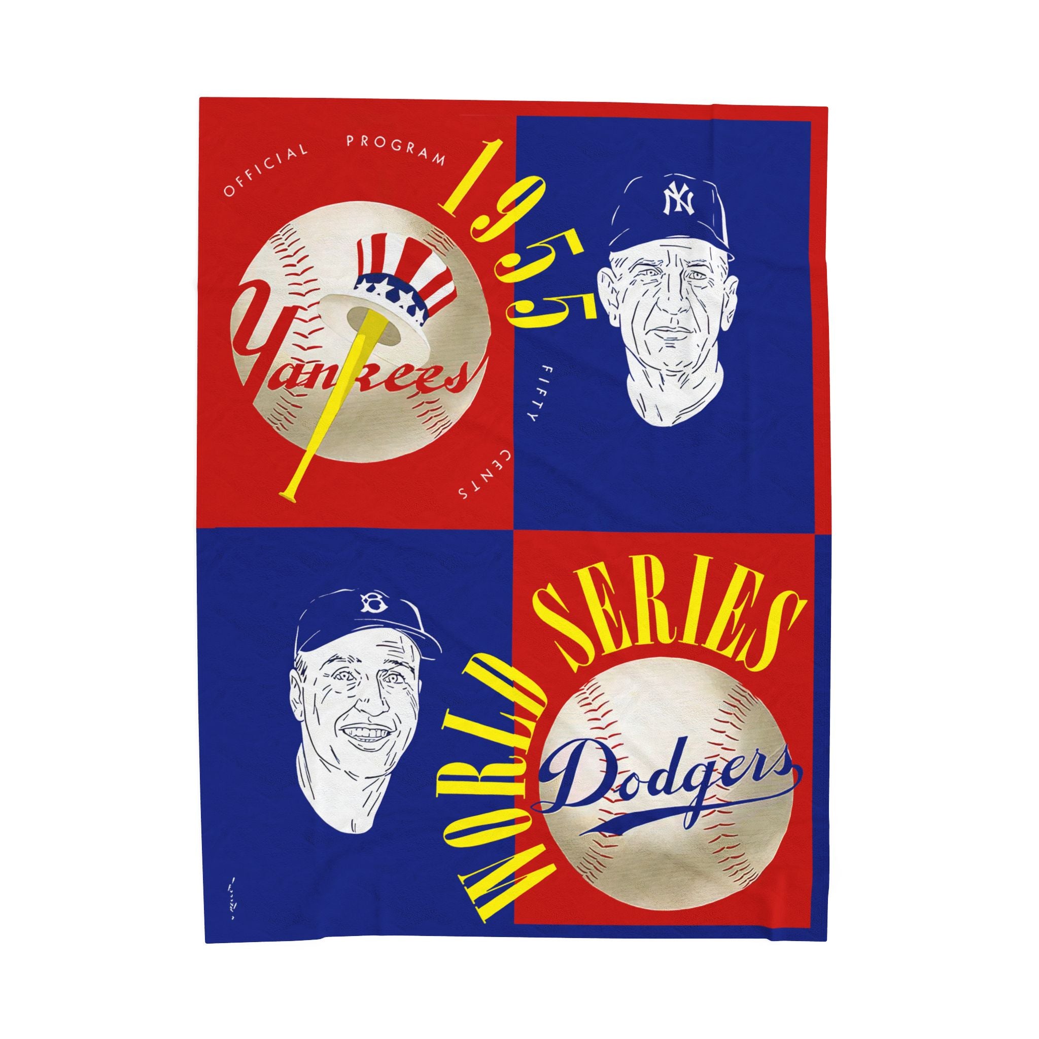 Throw Blanket 1955 Baseball World Series Dodgers Yankees Fan Gift, Stadium Game Night Decor, Cozy Sofa Couch Bedding, Vintage Sports