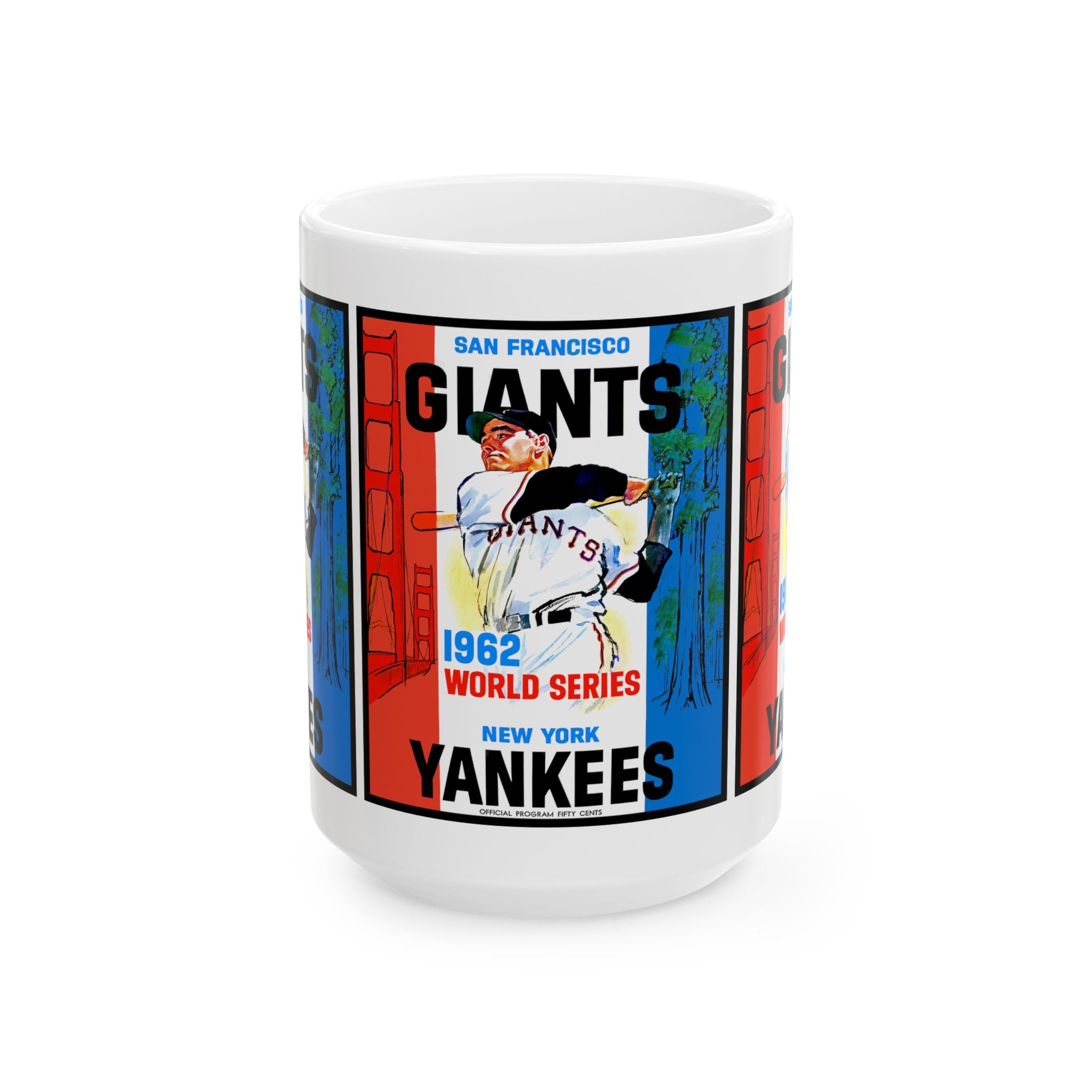 Baseball World Series Ceramic Mug, 1962 San Francisco Giants vs New York Yankees, 11oz 15oz Cup, Sports Fan Gift, Team Rivalry, Vintage