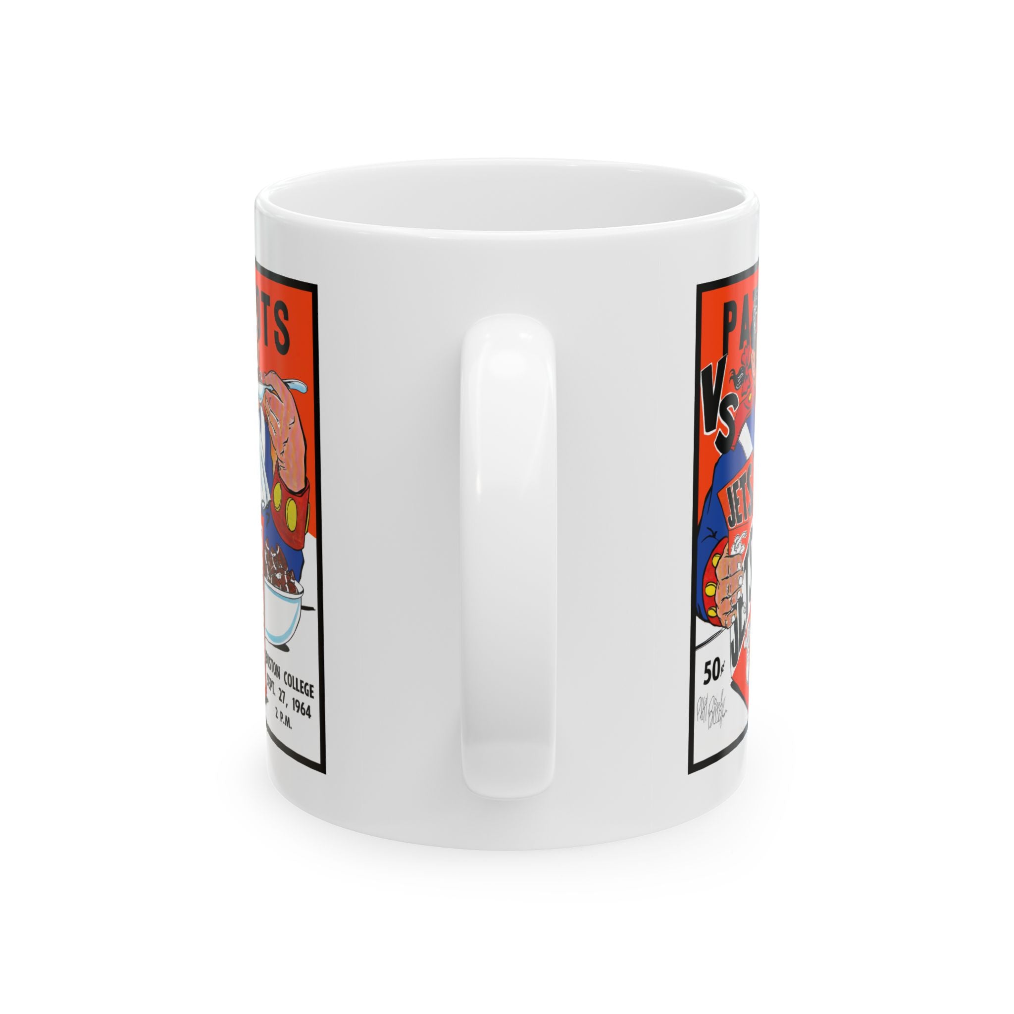 1964 Patriots vs Jets Football Mug | Retro Game Score Ceramic Coffee Cup 11oz and 15oz