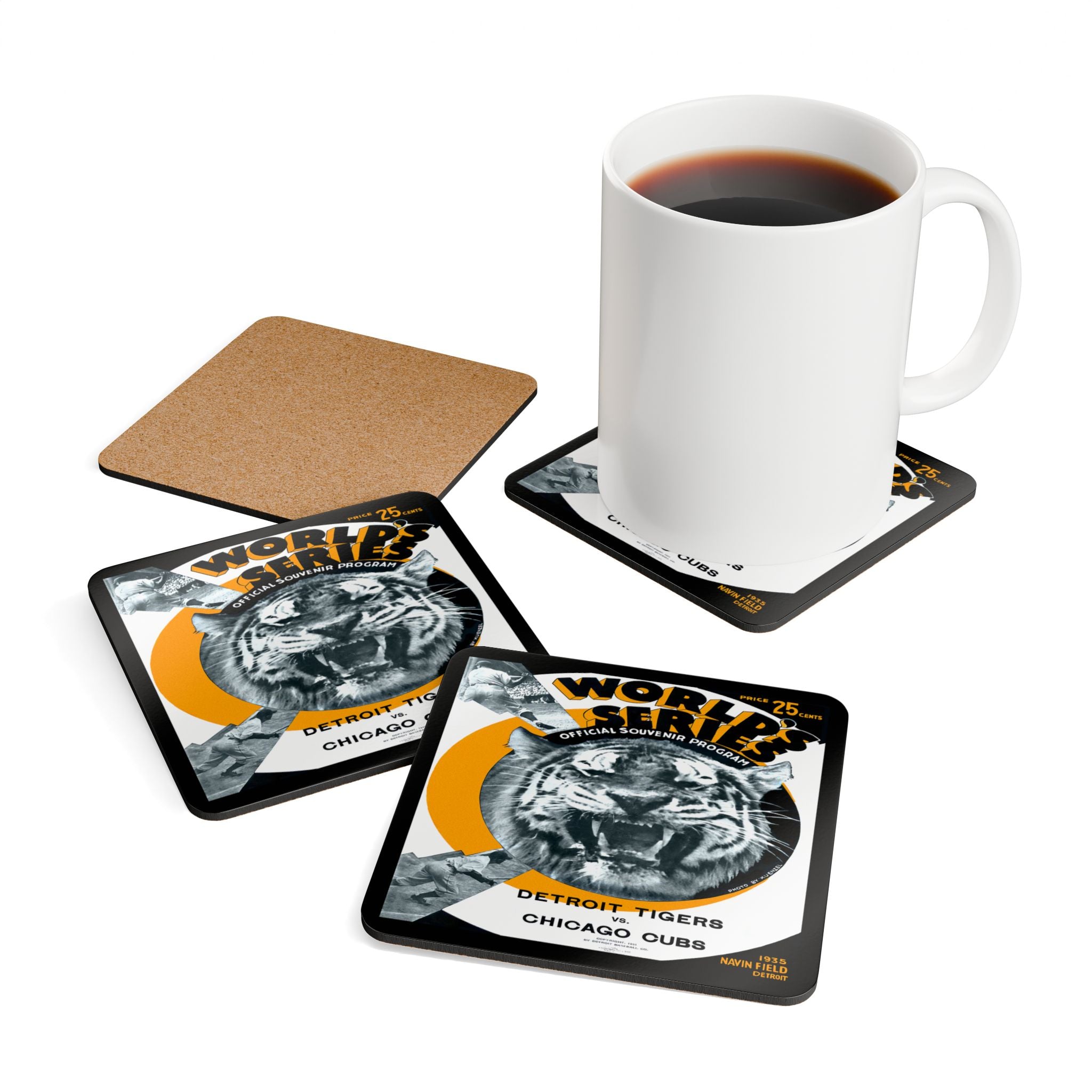 Baseball 1935 World Series Coaster Tigers Cubs Memorabilia, Sports Coaster, Sports Fan Gift, Baseball Collectibles, Kitchen Decor